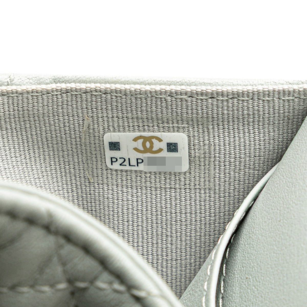 Chanel Gray Leather Wallet (Tri-Fold) (Pre-Owned)