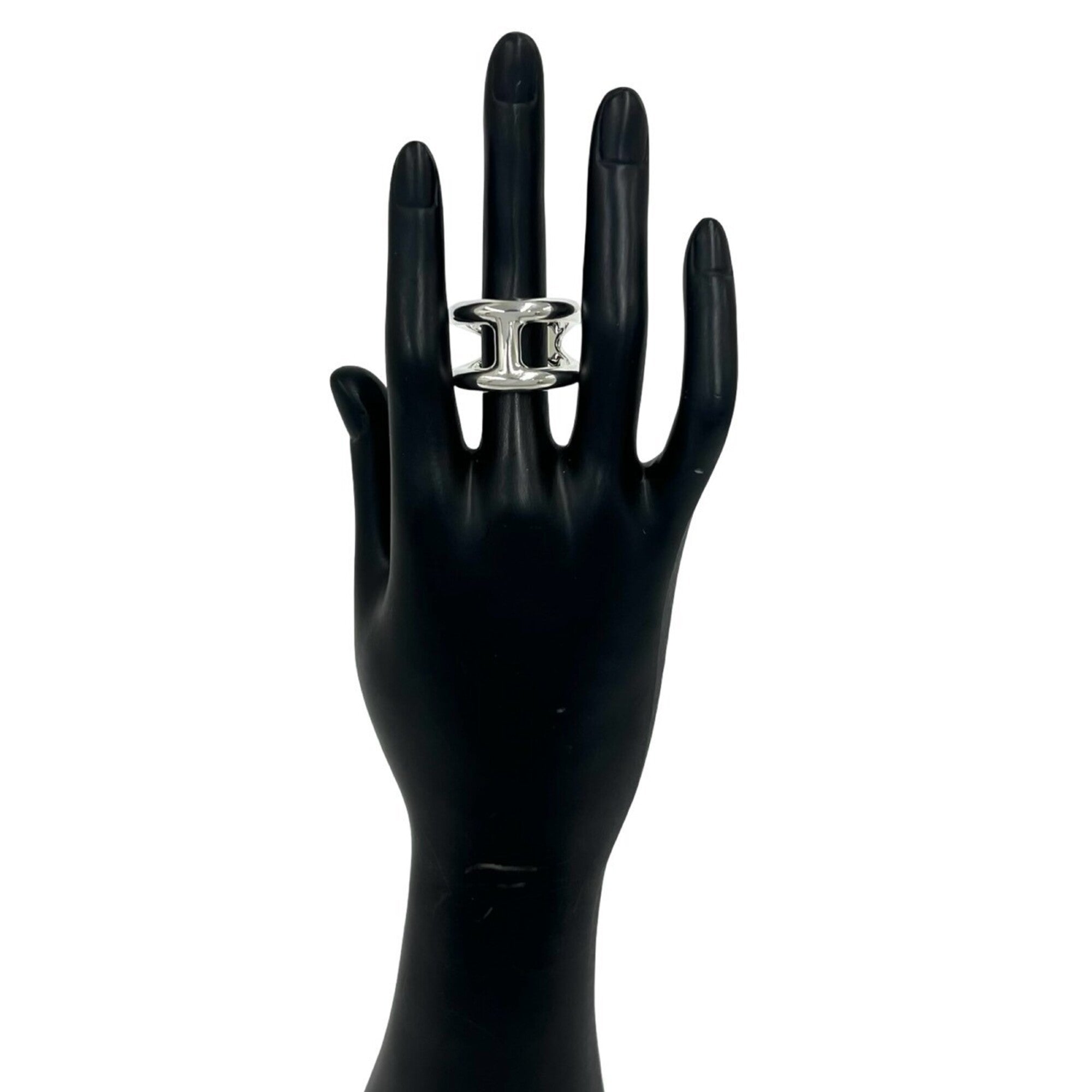 Hermes Silver Silver 925 Band Ring (Pre-Owned)