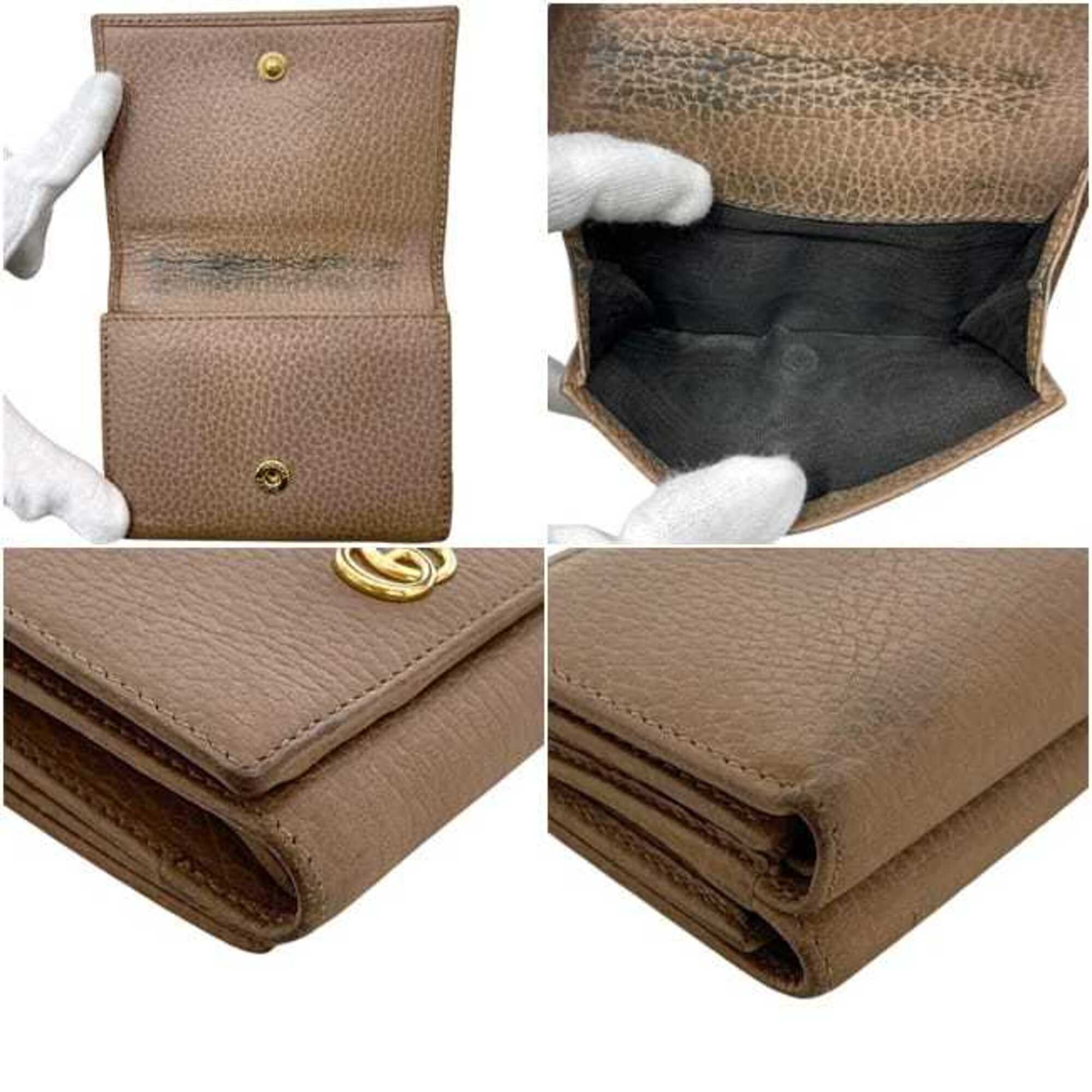 Gucci Beige Leather Wallet (Tri-Fold) (Pre-Owned)