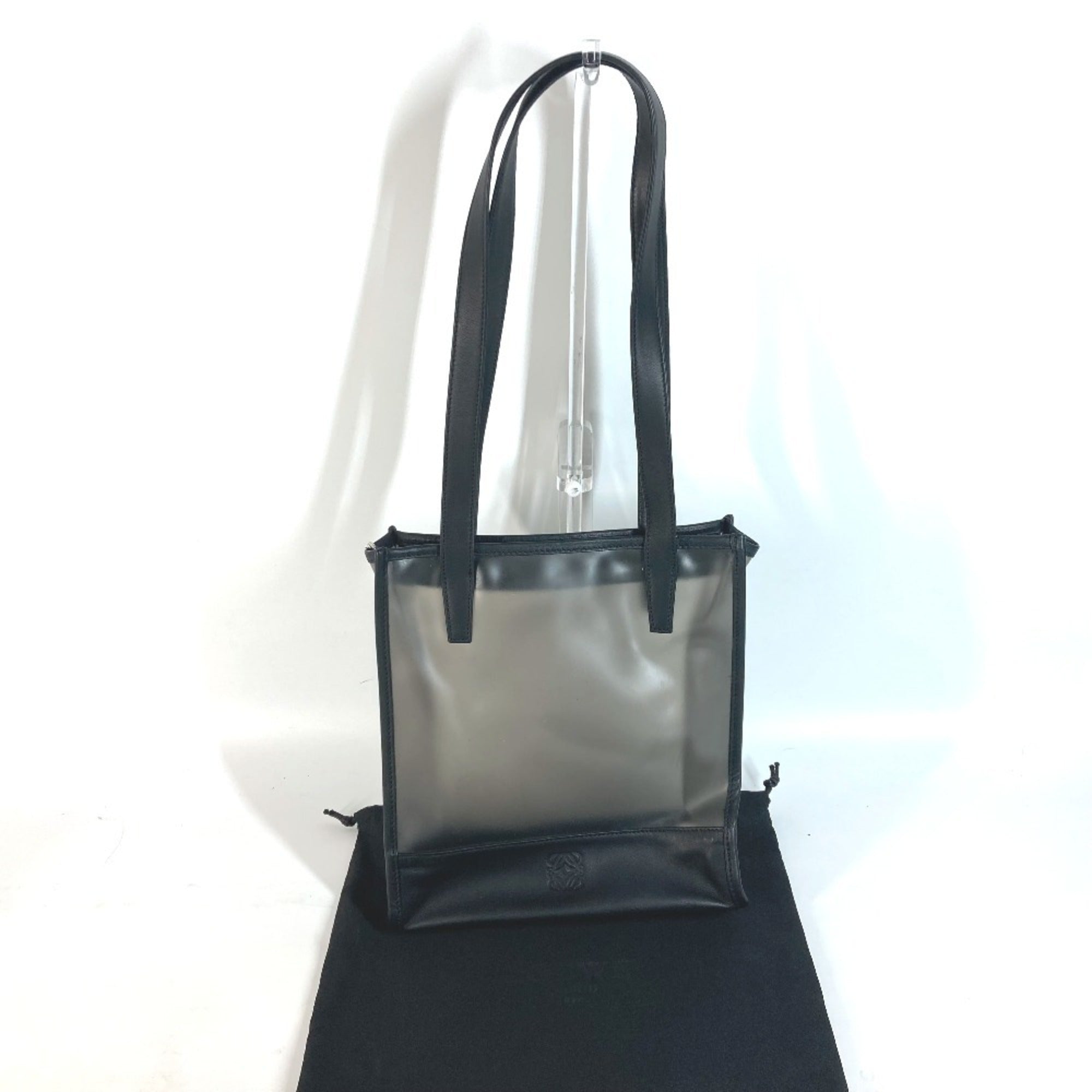 Loewe Black Vinyl Leather Shoulder Bag Tote Bag (Pre-Owned)