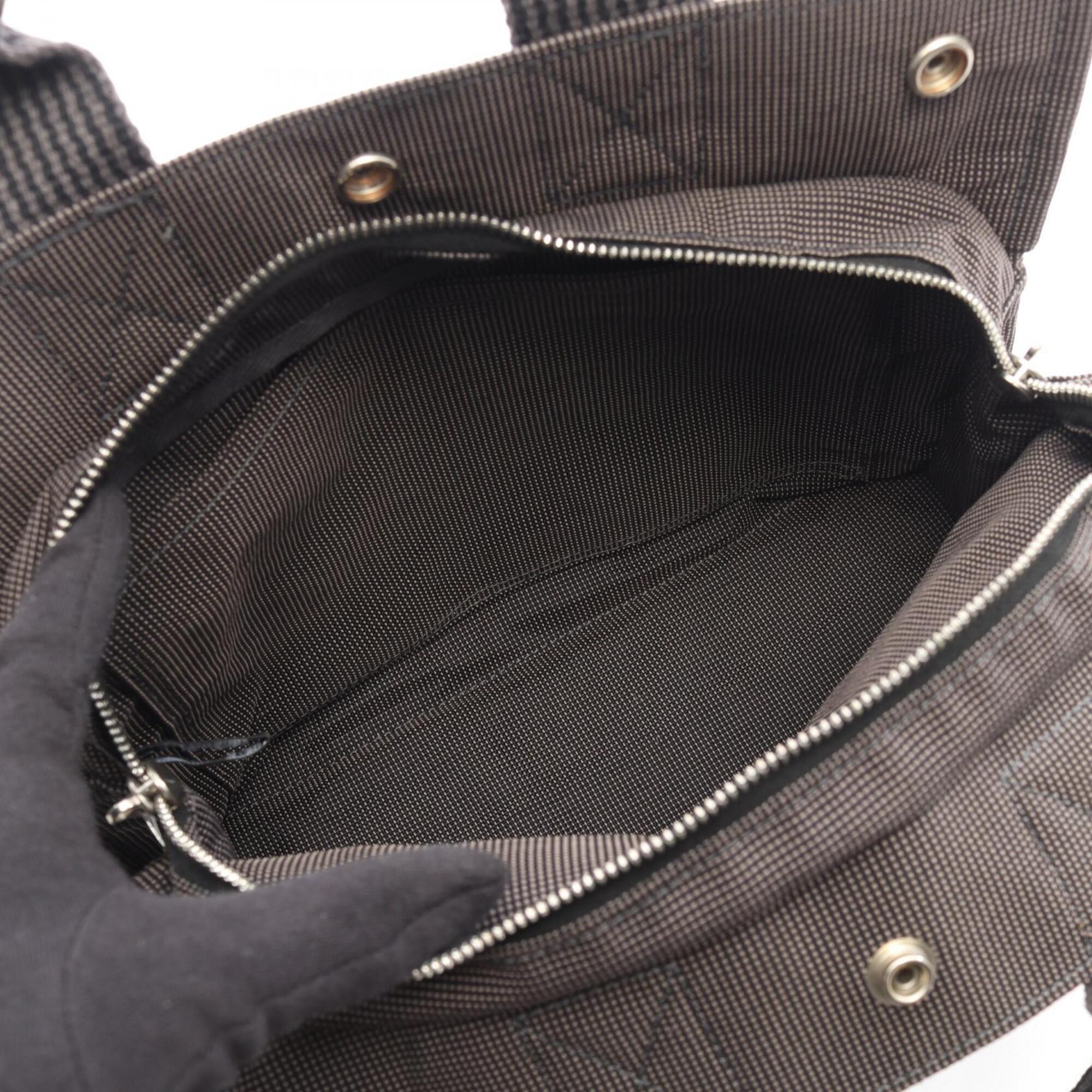 Hermes Gray Nylon Canvas Handbag Tote Bag (Pre-Owned)