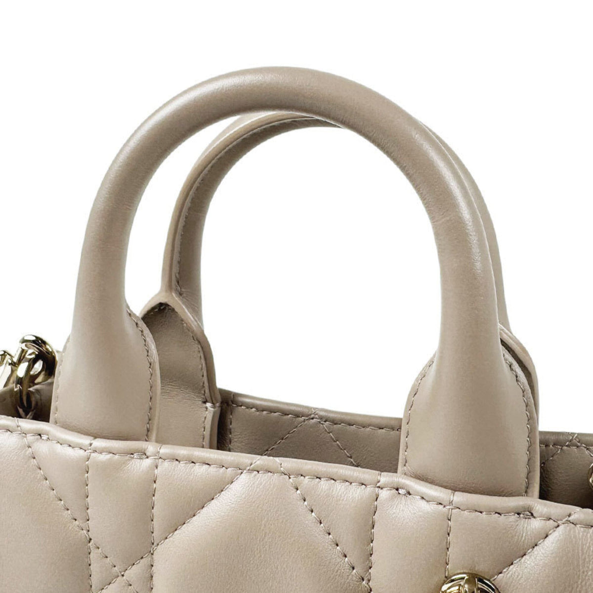 Christian Dior Beige Leather Handbag Shoulder Bag (Pre-Owned)