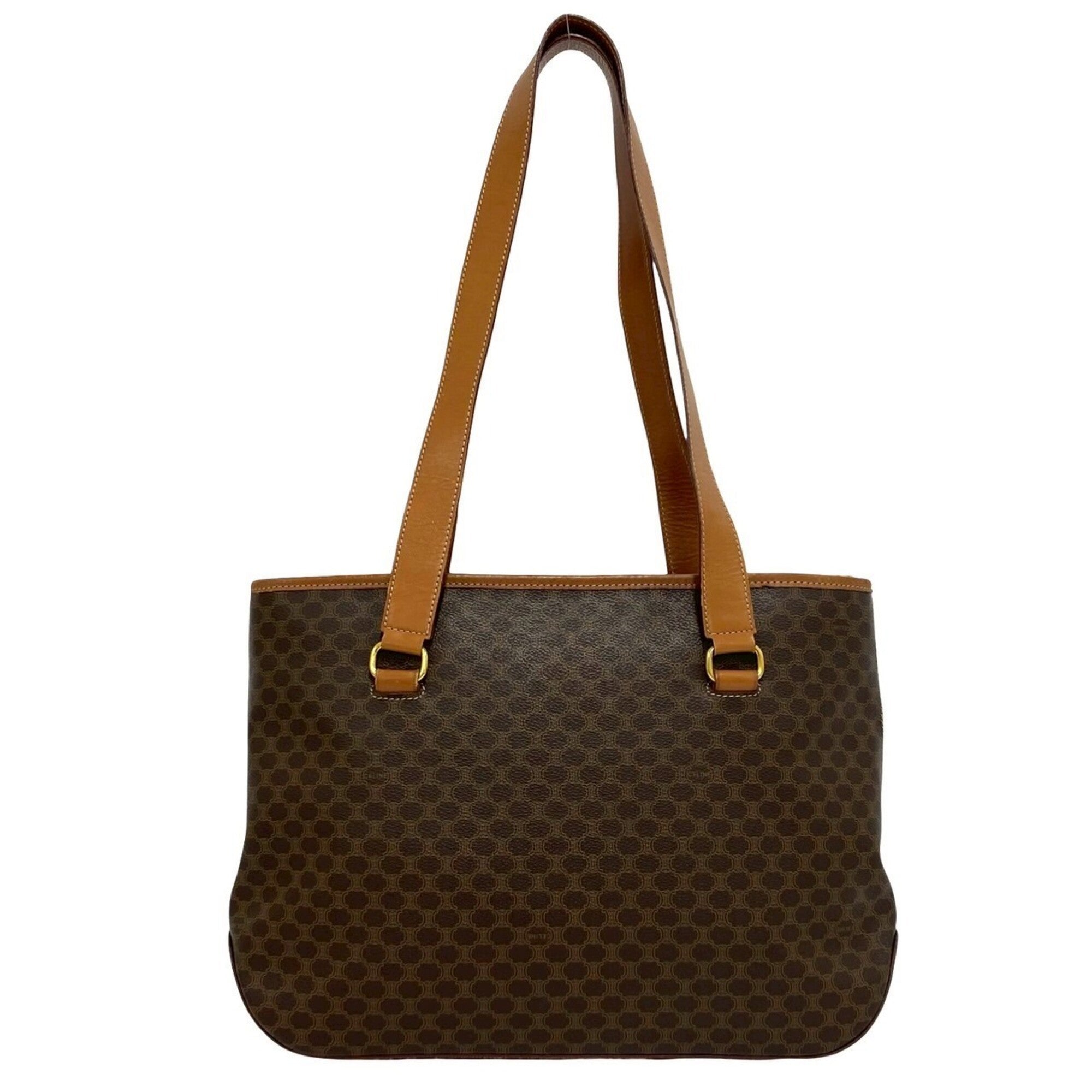 Celine Brown Leather Pvc Handbag Tote Bag (Pre-Owned)