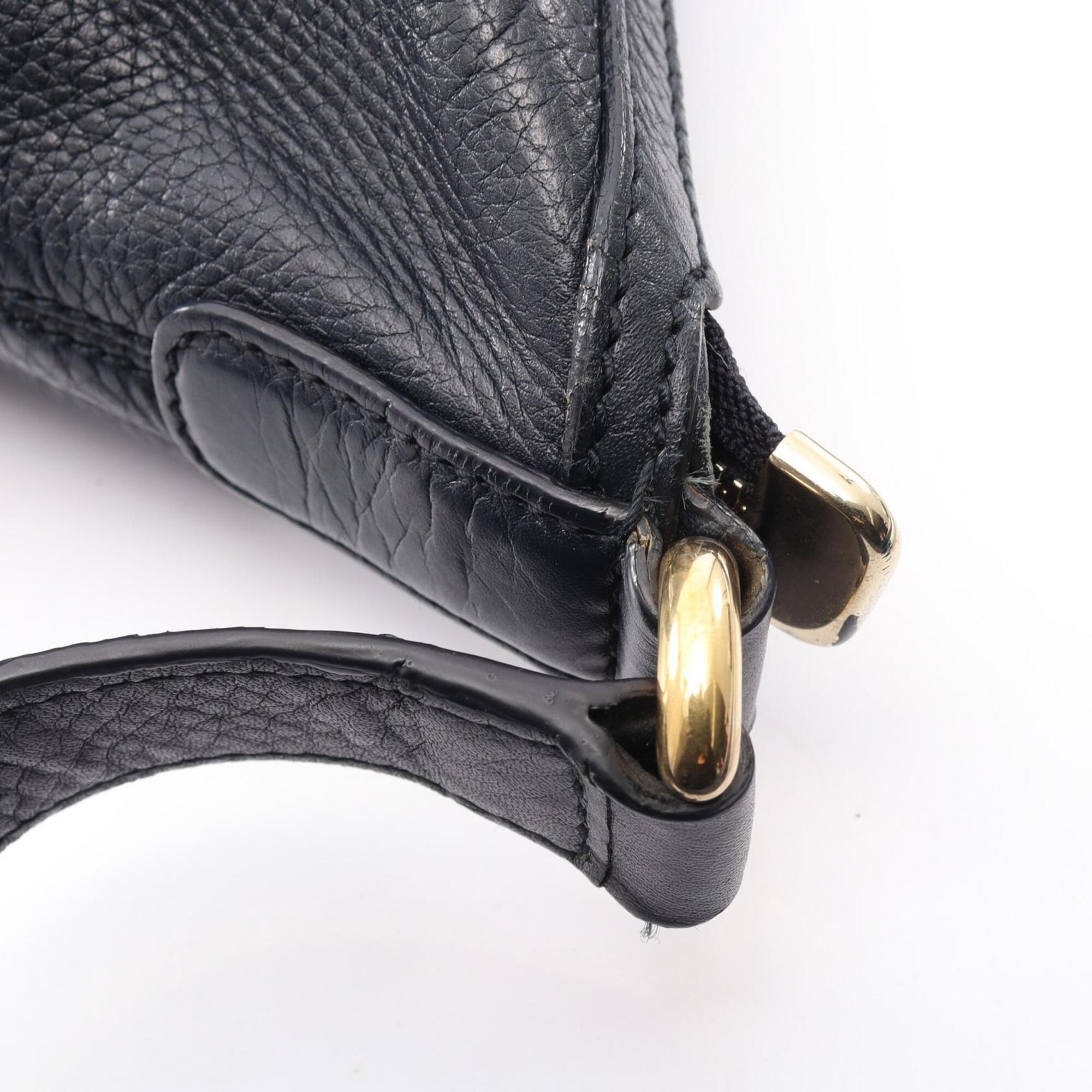 Gucci Navy Leather Handbag Shoulder Bag (Pre-Owned)