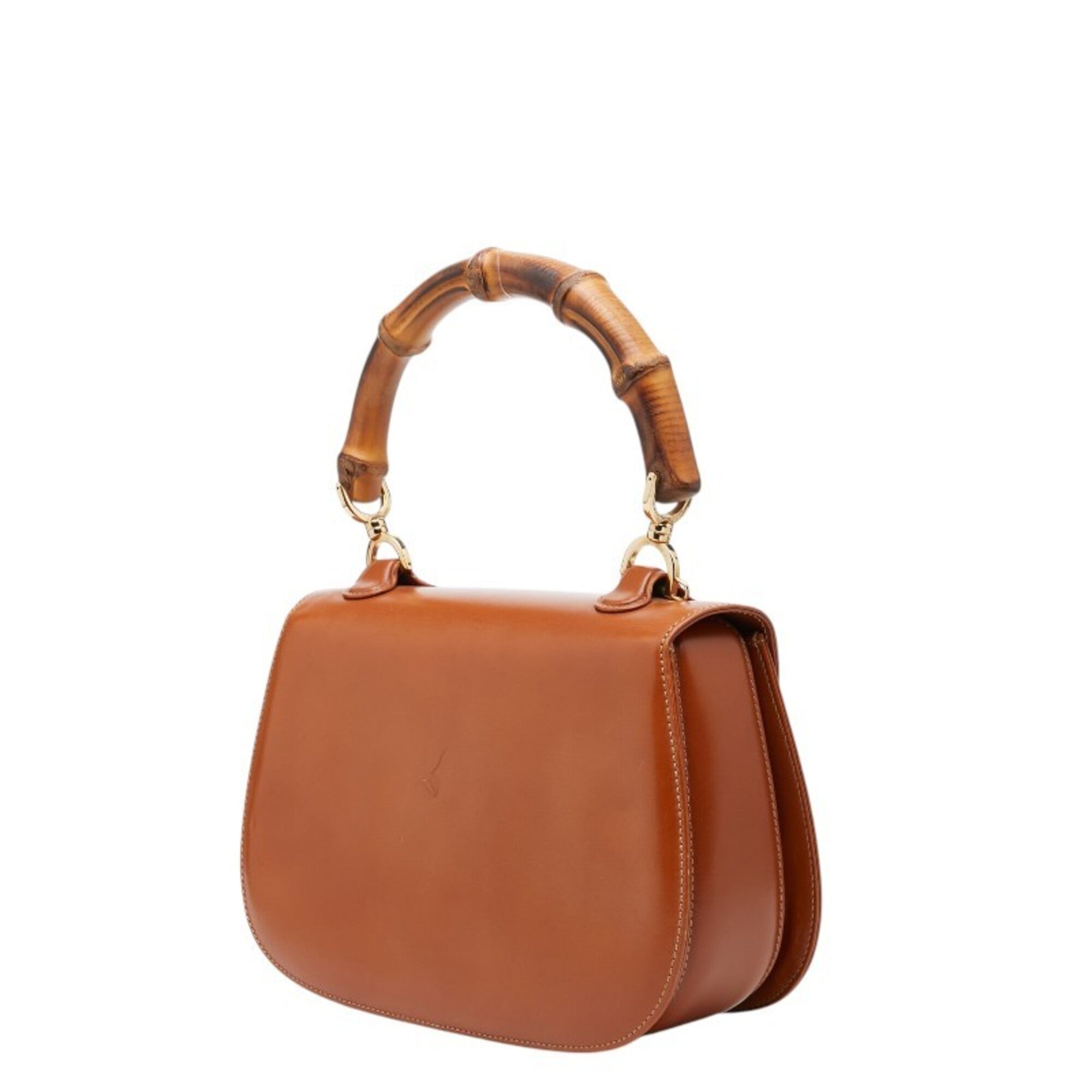 Gucci Brown Leather Handbag Shoulder Bag (Pre-Owned)