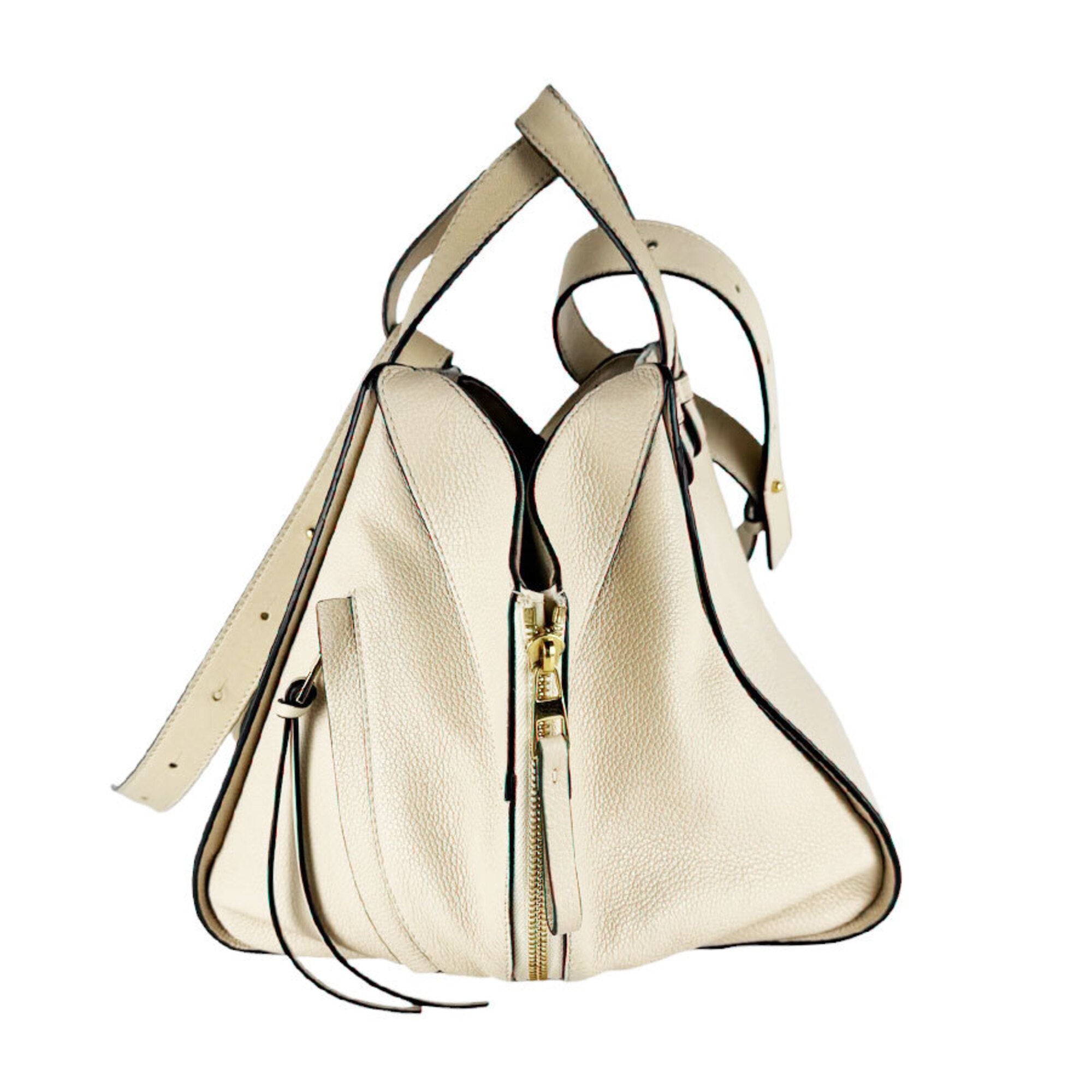 Loewe Cream Leather Handbag Shoulder Bag (Pre-Owned)