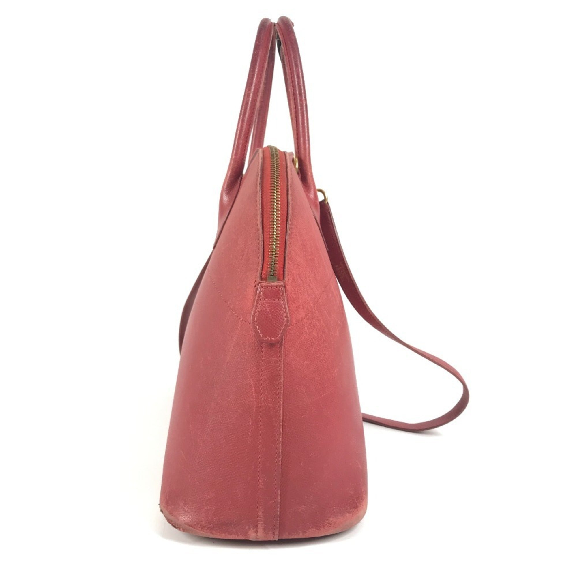 Hermes Red Color Courchevel Leather Handbag Shoulder Bag (Pre-Owned)