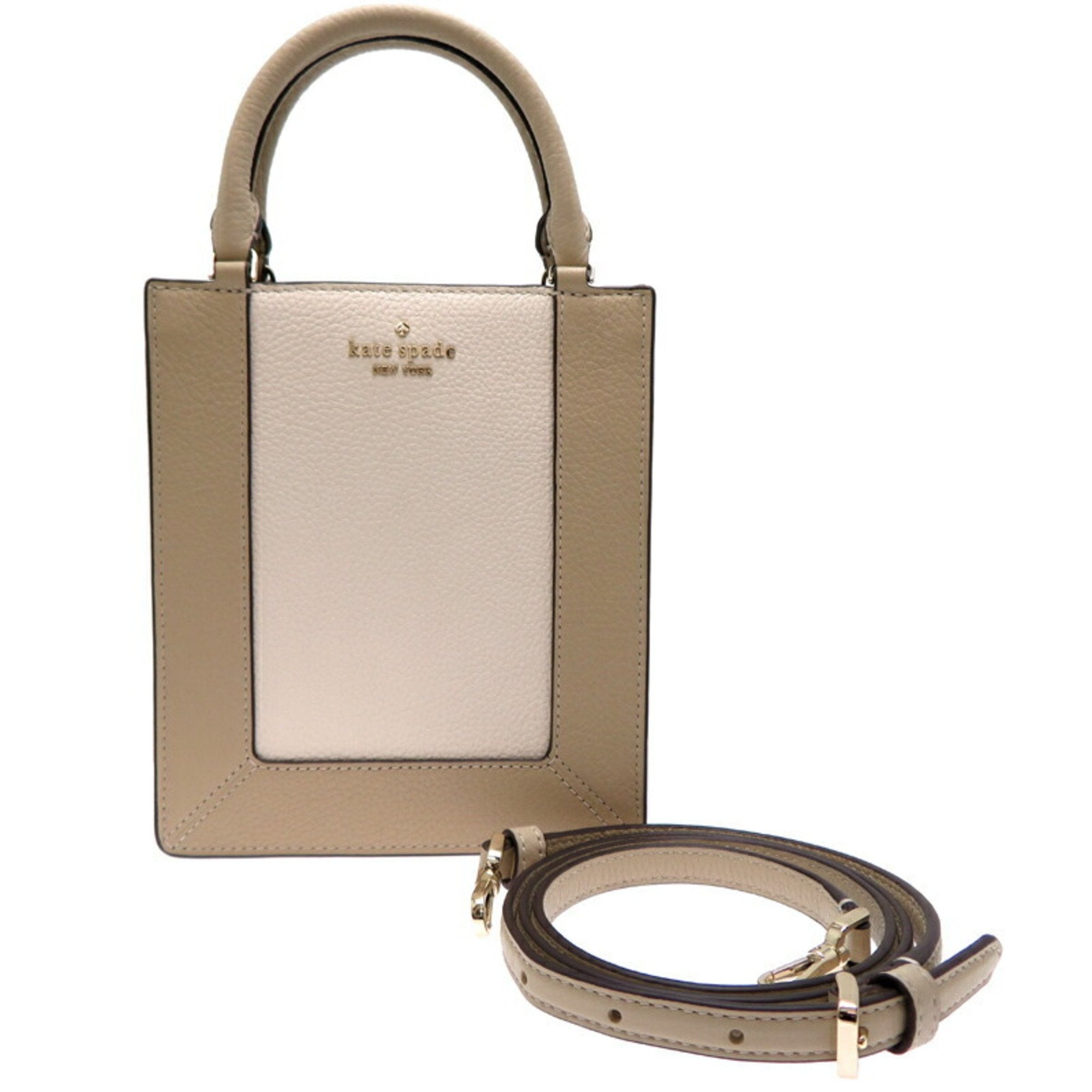 Kate Spade Beige Brown Sand Leather Handbag (Pre-Owned)