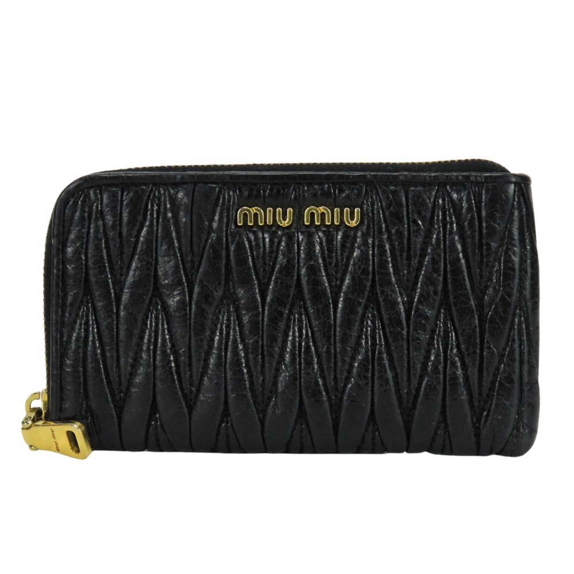 Miu Miu Black Leather Coin Purse/Coin Case (Pre-Owned)