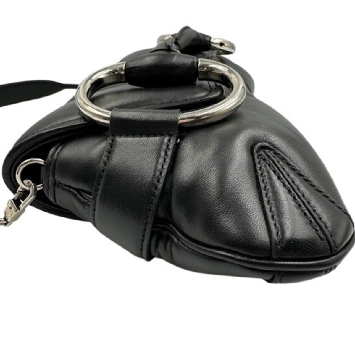 Gucci Horsebit Black Leather Shoulder Bag (Pre-Owned)