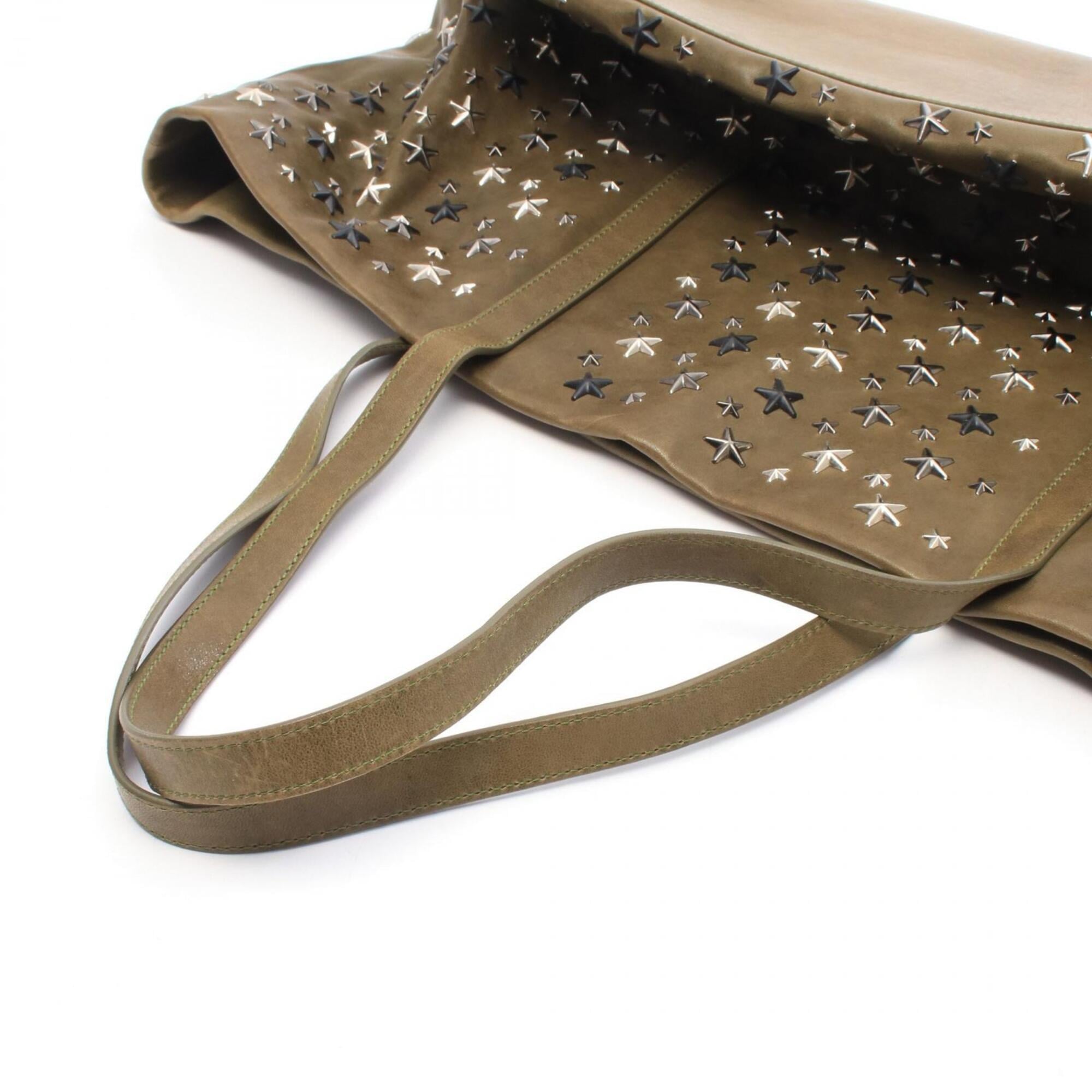Jimmy Choo Khaki Leather Handbag Tote Bag (Pre-Owned)
