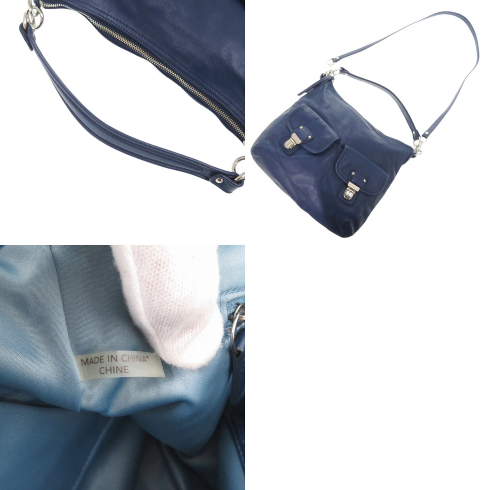 Coach Blue Leather Shoulder Bag (Pre-Owned)