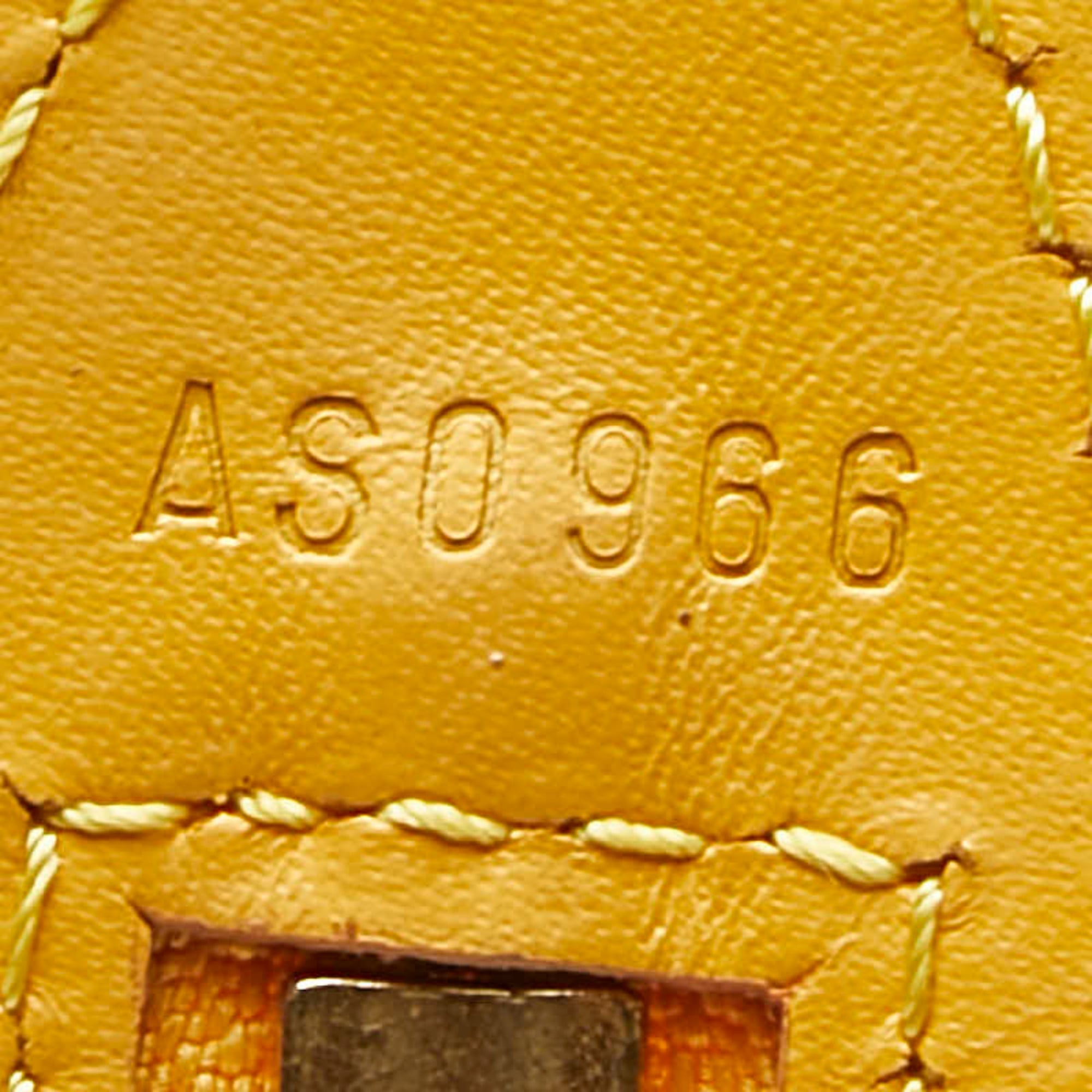 Louis Vuitton Beige Yellow Leather Shoulder Bag (Pre-Owned)