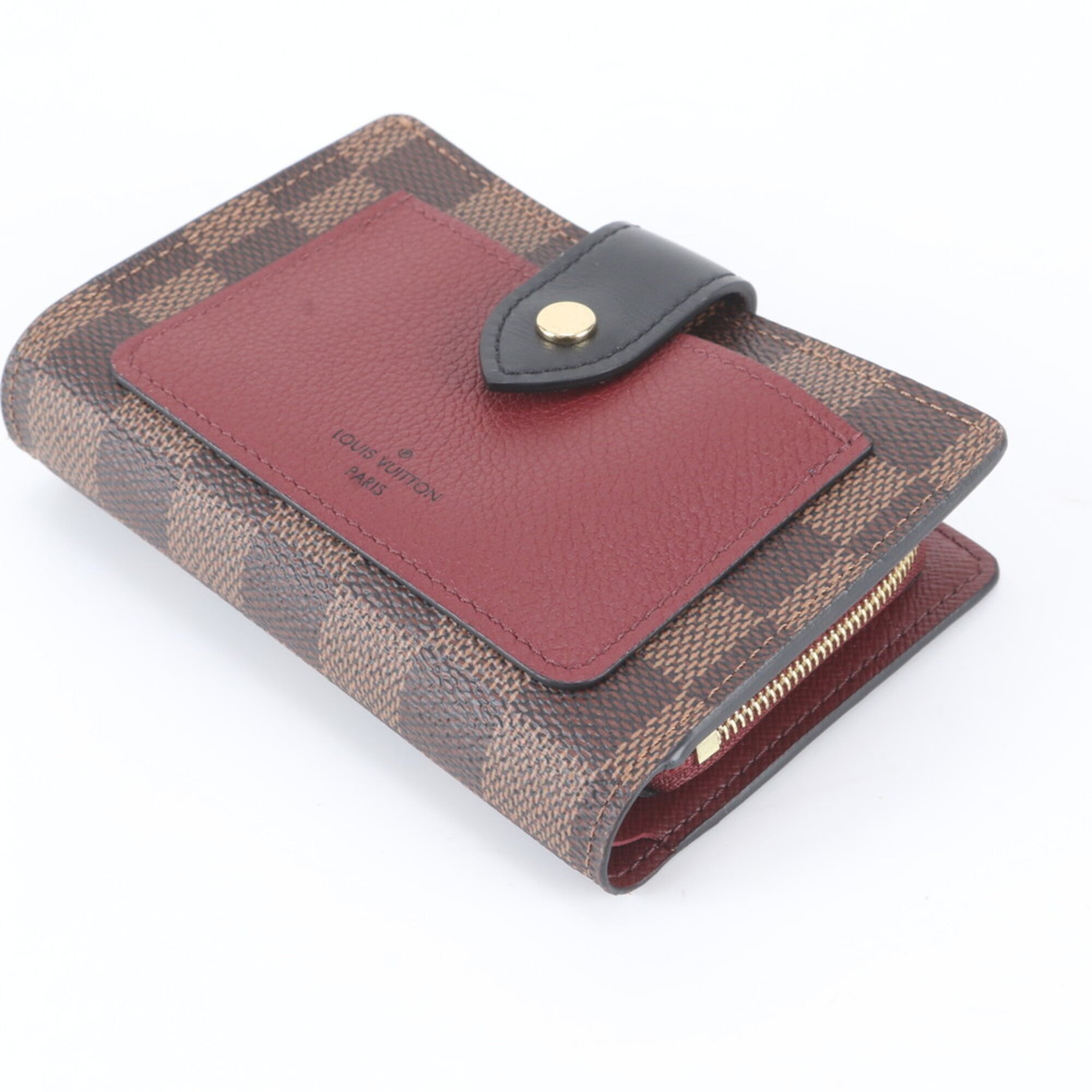 Louis Vuitton Bordeaux Leather Coated Canvas Wallet (Bi-Fold) (Pre-Owned)