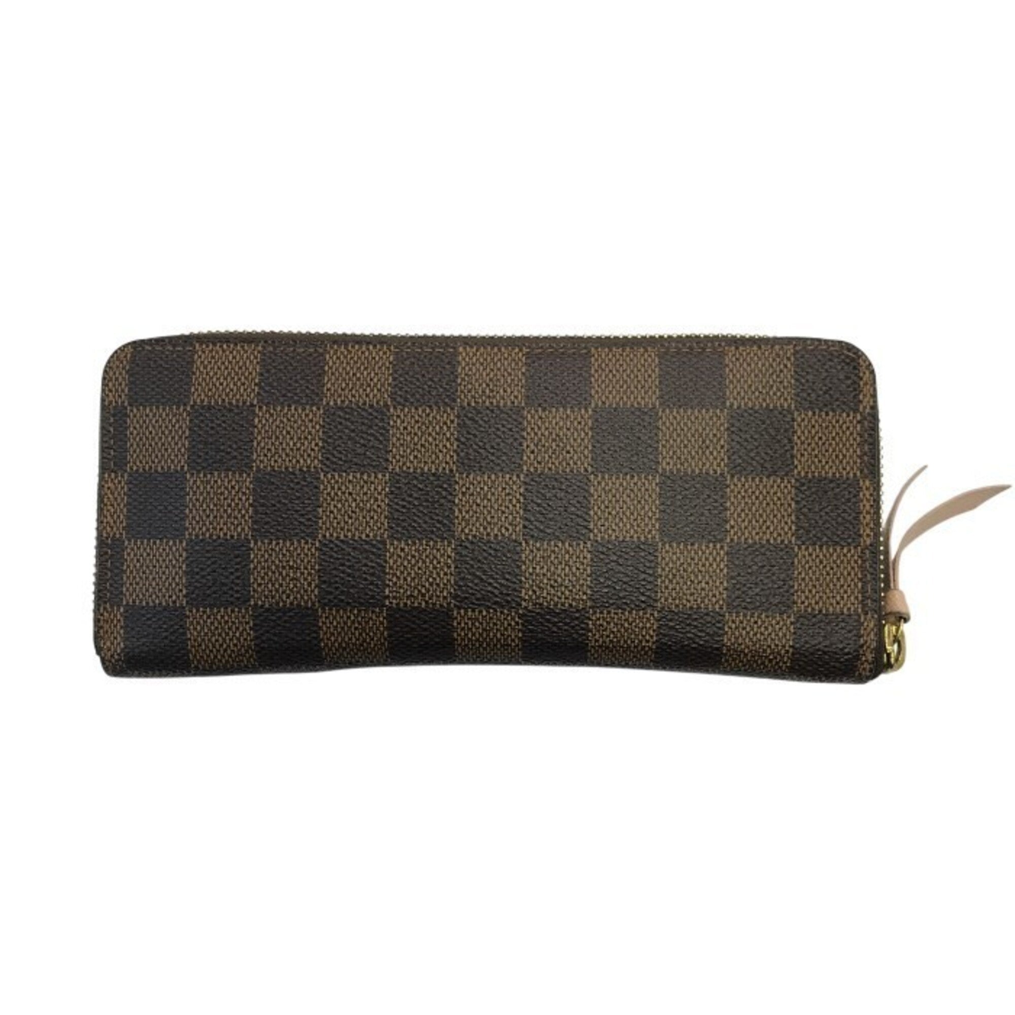 Louis Vuitton Brown Damier Canvas Ebene Galle Pink Rose Ballerine Long Wallet (Bi-Fold) (Pre-Owned)