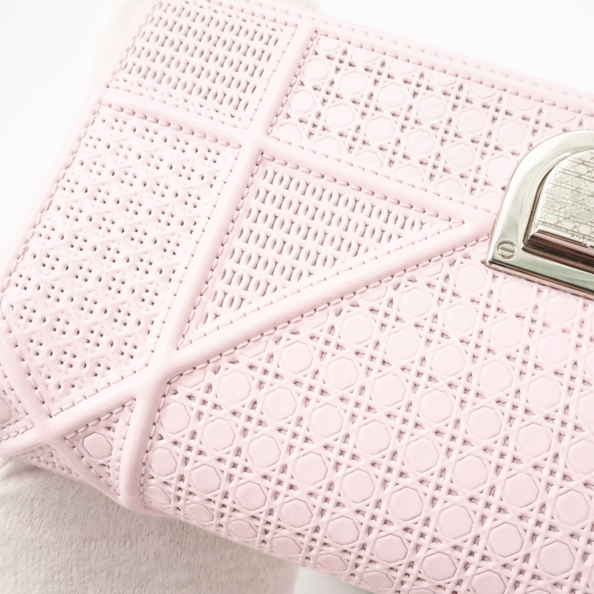 Christian Dior Pink Leather Chain/Shoulder Wallet (Pre-Owned)