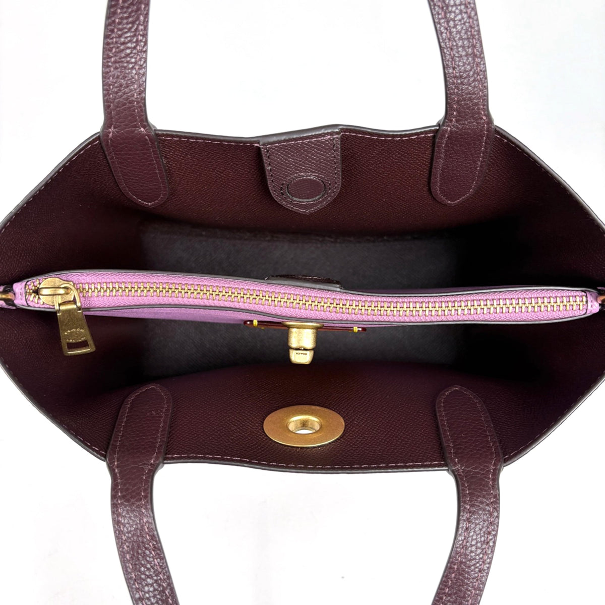 Coach Purple Leather Tote Bag (Pre-Owned)