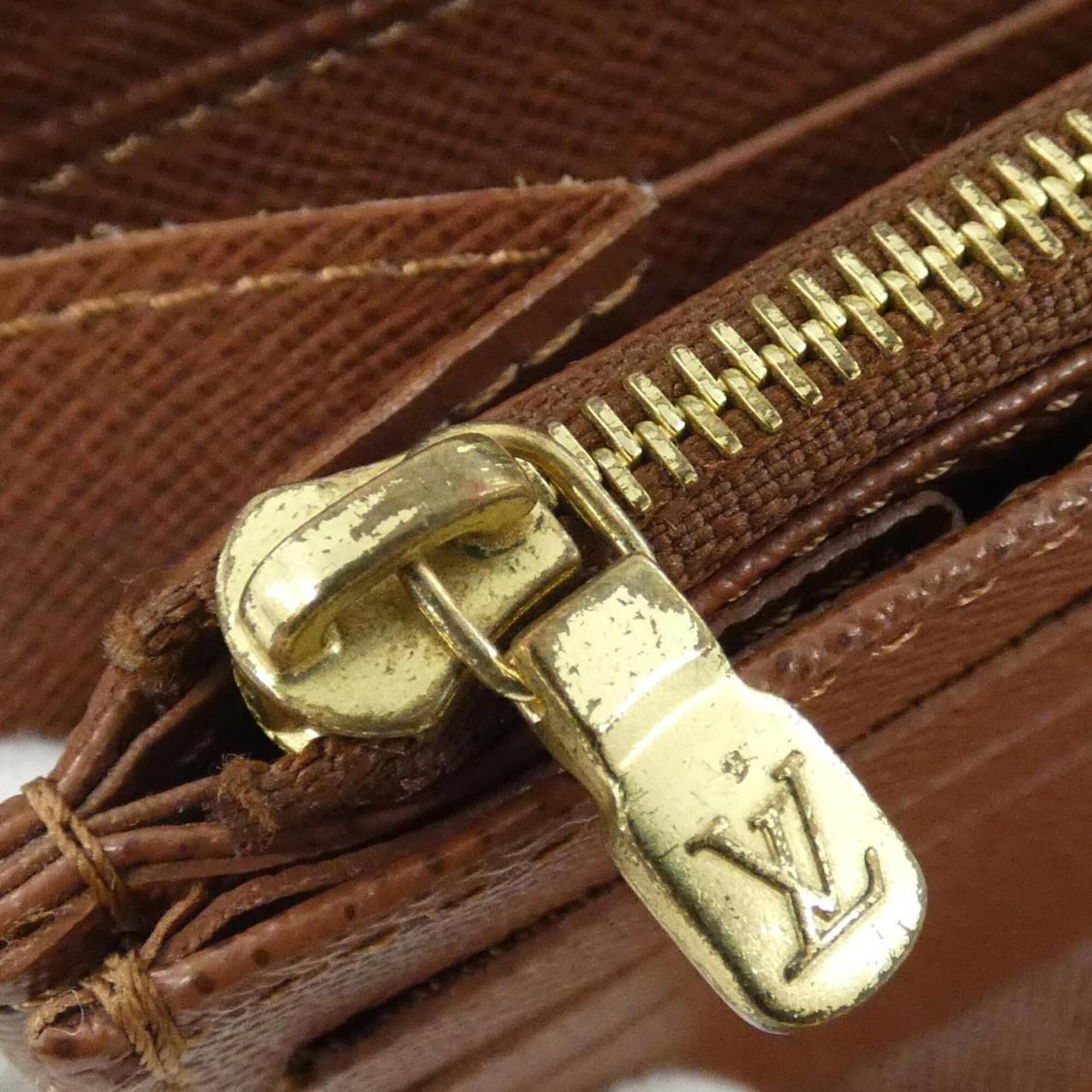 Louis Vuitton Marron Coated Canvas Long Bill Wallet (Bi-Fold) (Pre-Owned)