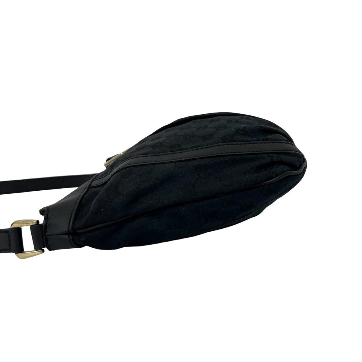 Gucci Black Canvas Leather Shoulder Bag (Pre-Owned)