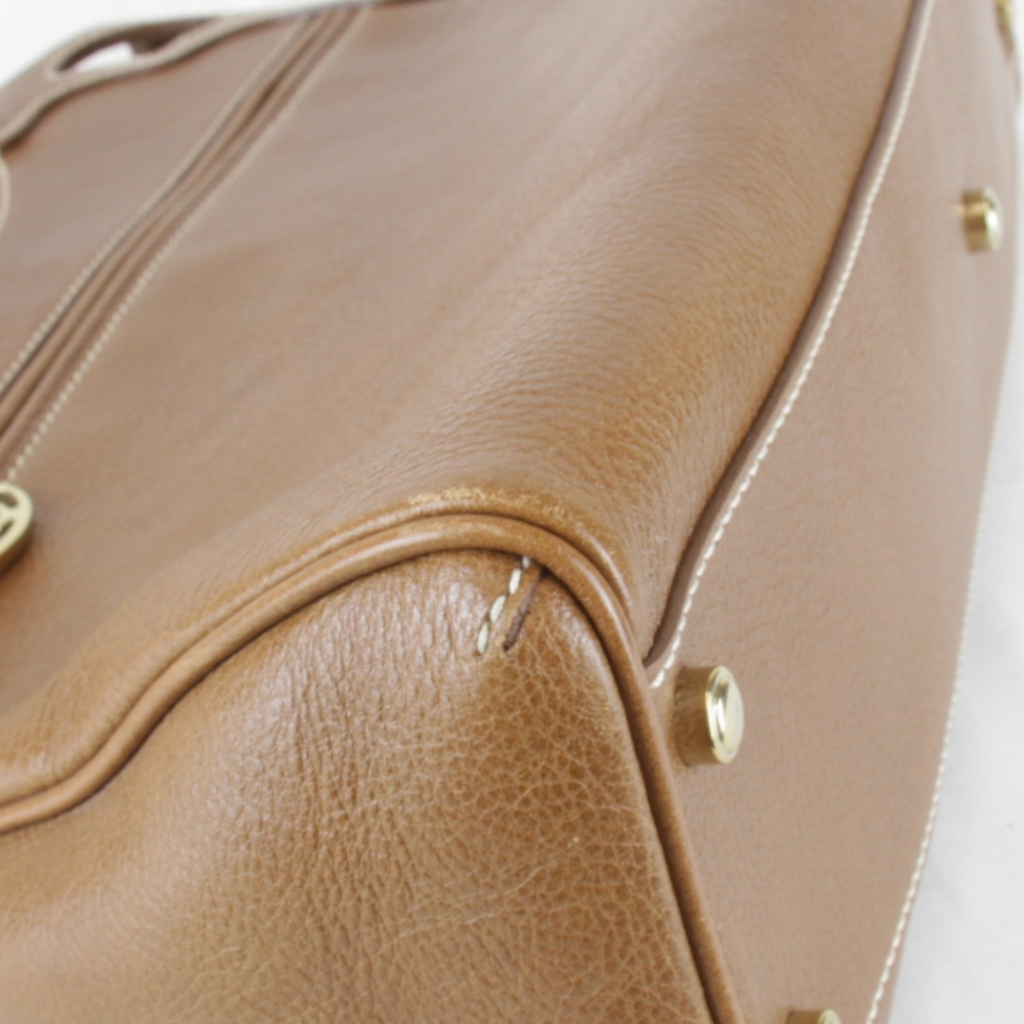 Cartier Marcello Camel Leather Handbag (Pre-Owned)