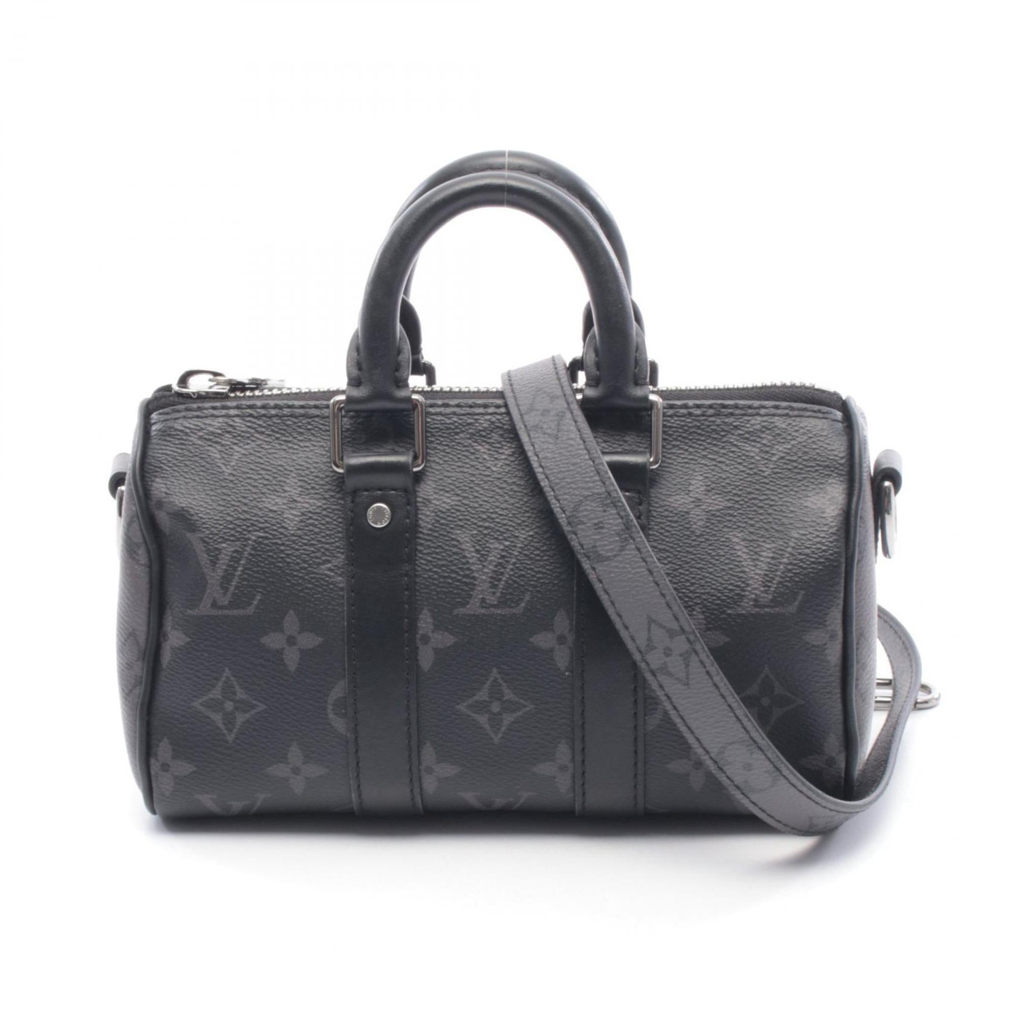 Louis Vuitton Black Coated Canvas Leather Handbag (Pre-Owned)
