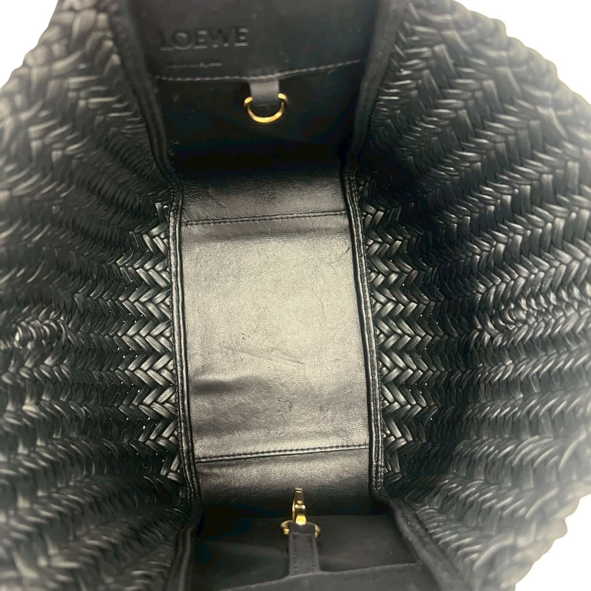 Loewe Navy Leather Handbag Shoulder Bag (Pre-Owned)