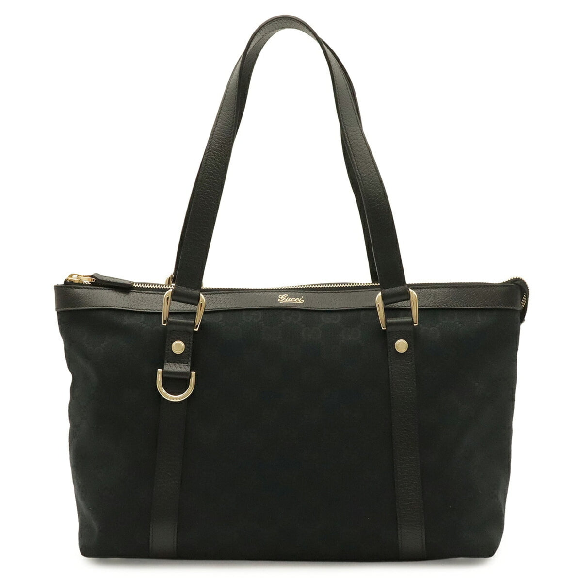 Gucci Black Gg Canvas Shoulder Bag Tote Bag (Pre-Owned)