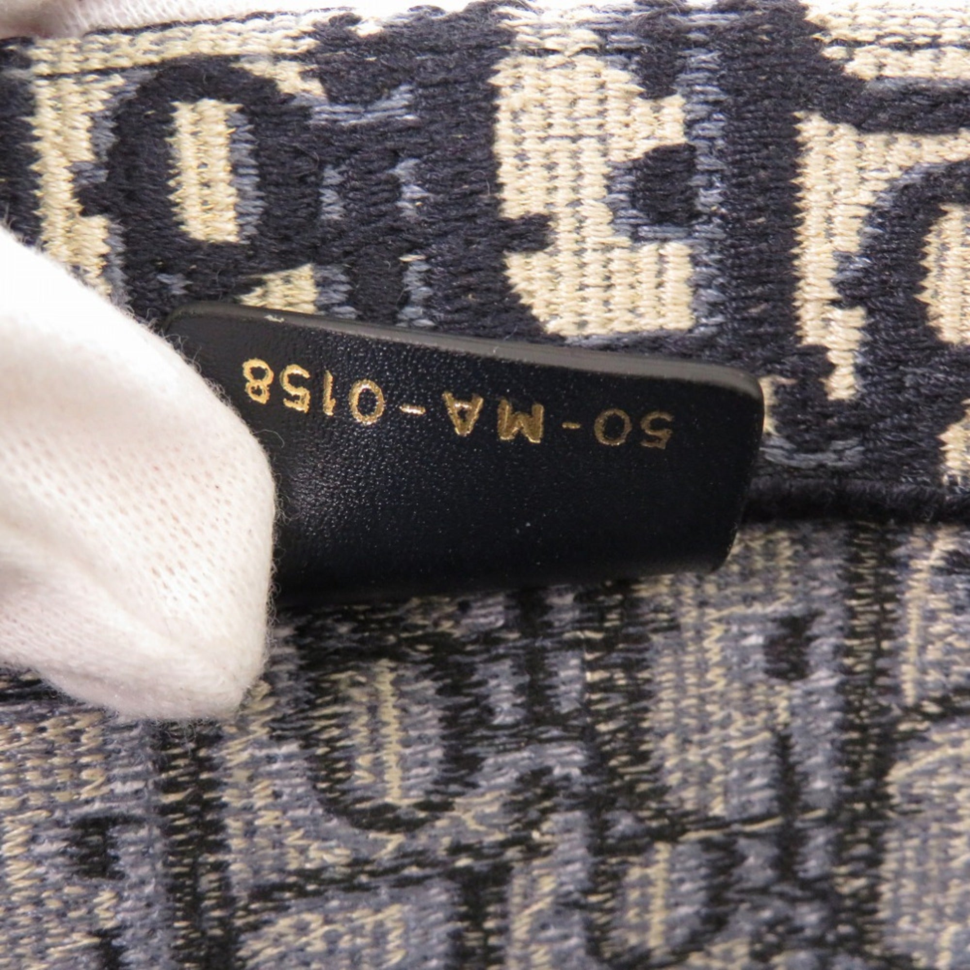 Christian Dior Beige Navy Canvas Tote Bag (Pre-Owned)