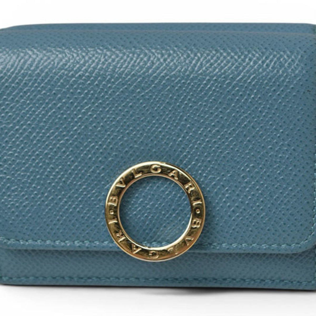 Bvlgari Bvlgari Bvlgari Blue Turquoise Leather Wallet (Tri-Fold) (Pre-Owned)