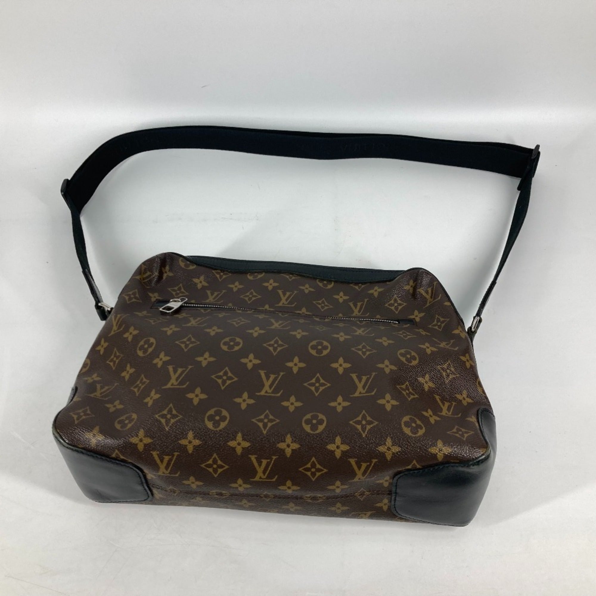 Louis Vuitton Black Brown Galle Monogram Macassar Canvas Shoulder Bag (Pre-Owned)