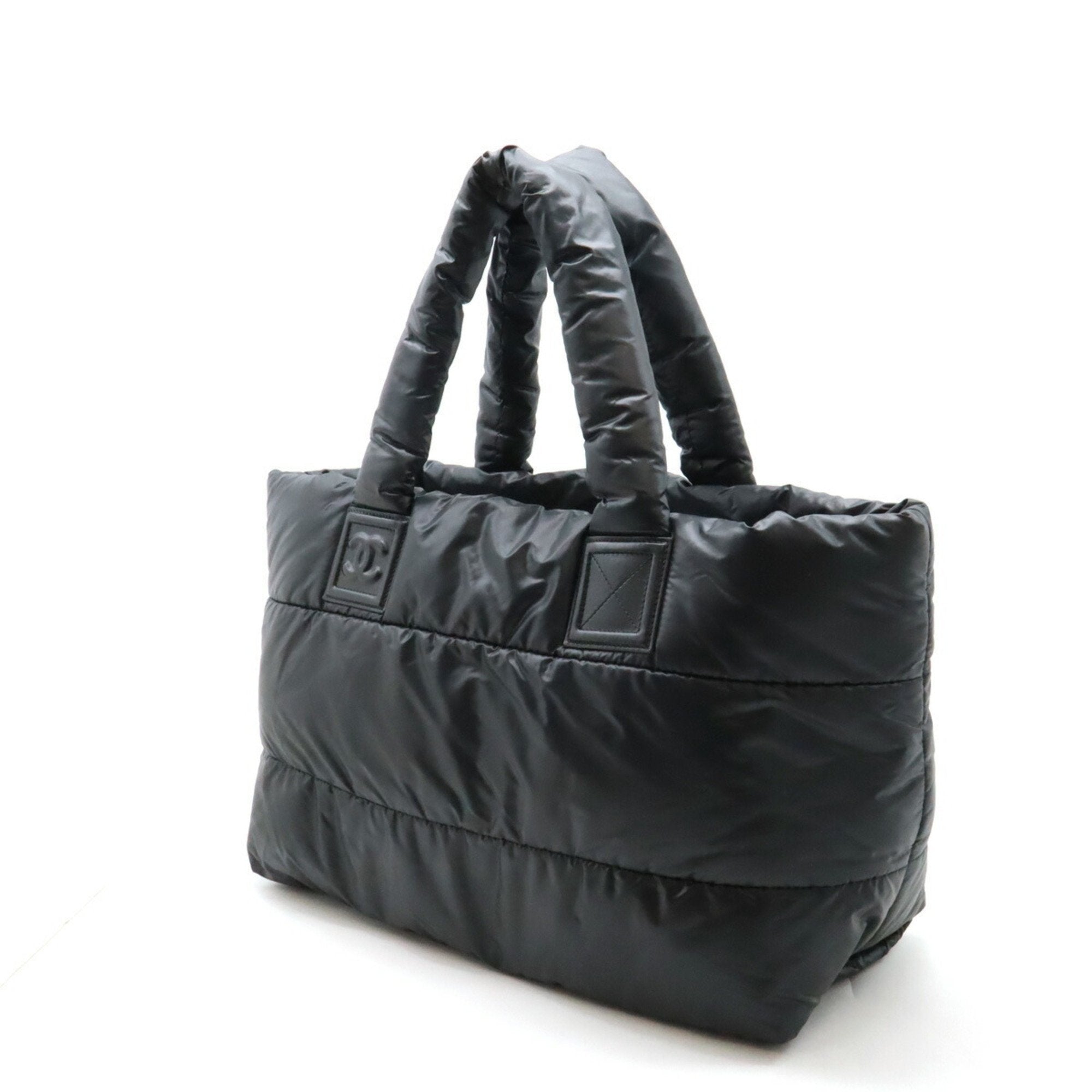Chanel Coco Cocoon Black Bordeaux Nylon Leather Shoulder Bag Tote Bag (Pre-Owned)
