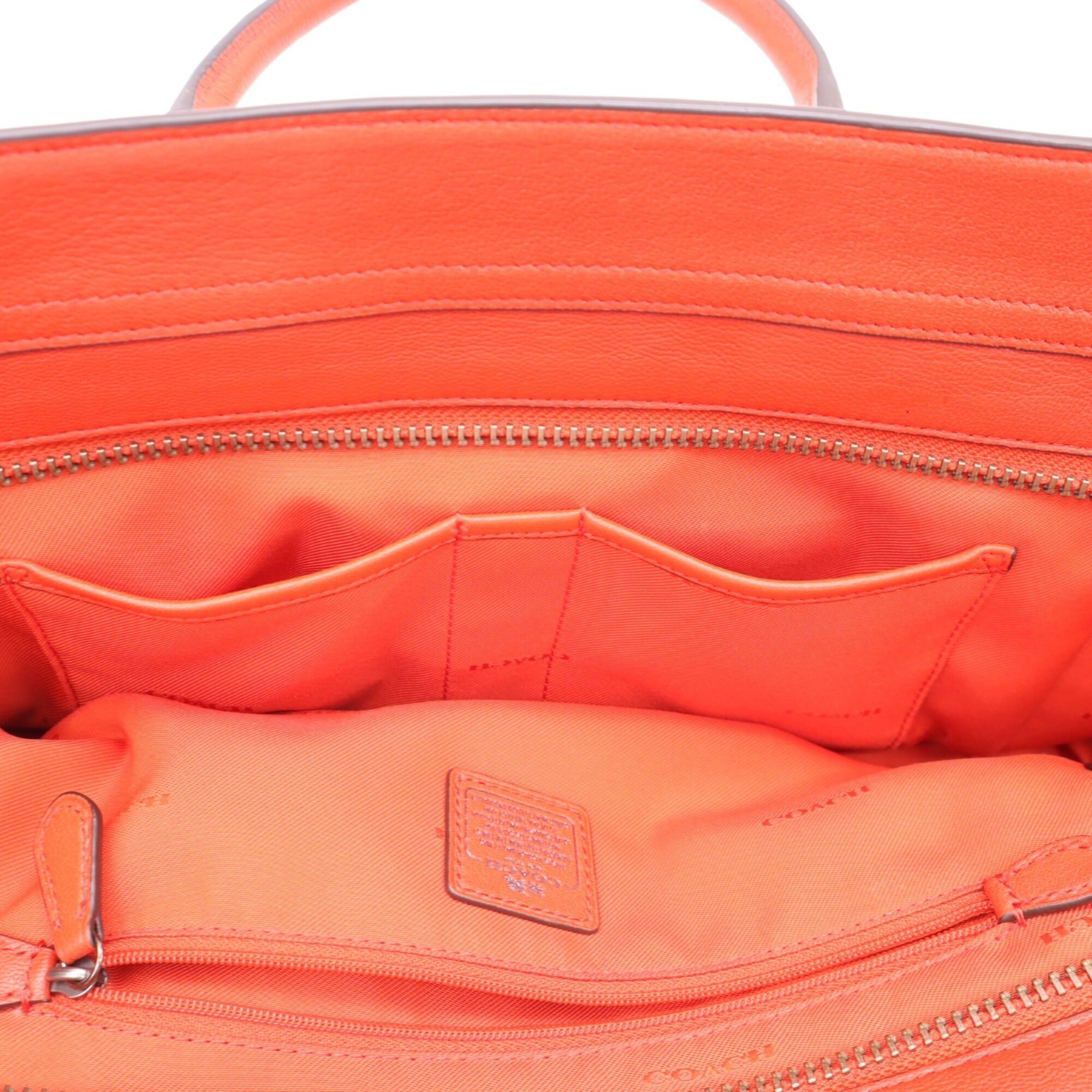 Coach Orange Leather Handbag (Pre-Owned)