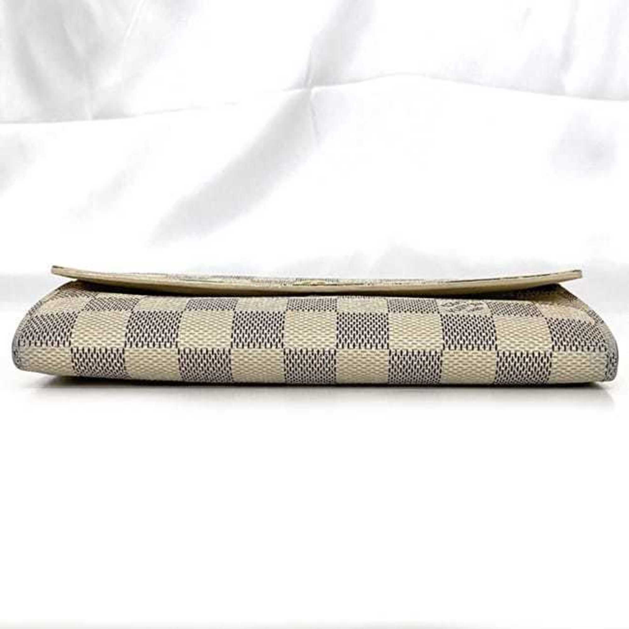 Louis Vuitton Damier Azur Gray White Damier Canvas Long Wallet (Bi-Fold) (Pre-Owned)