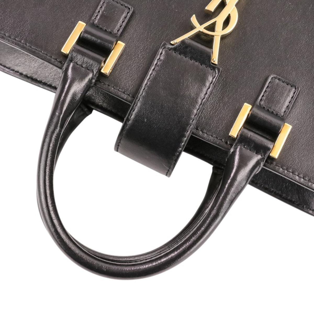 Yves Saint Laurent Black Leather Handbag Shoulder Bag (Pre-Owned)