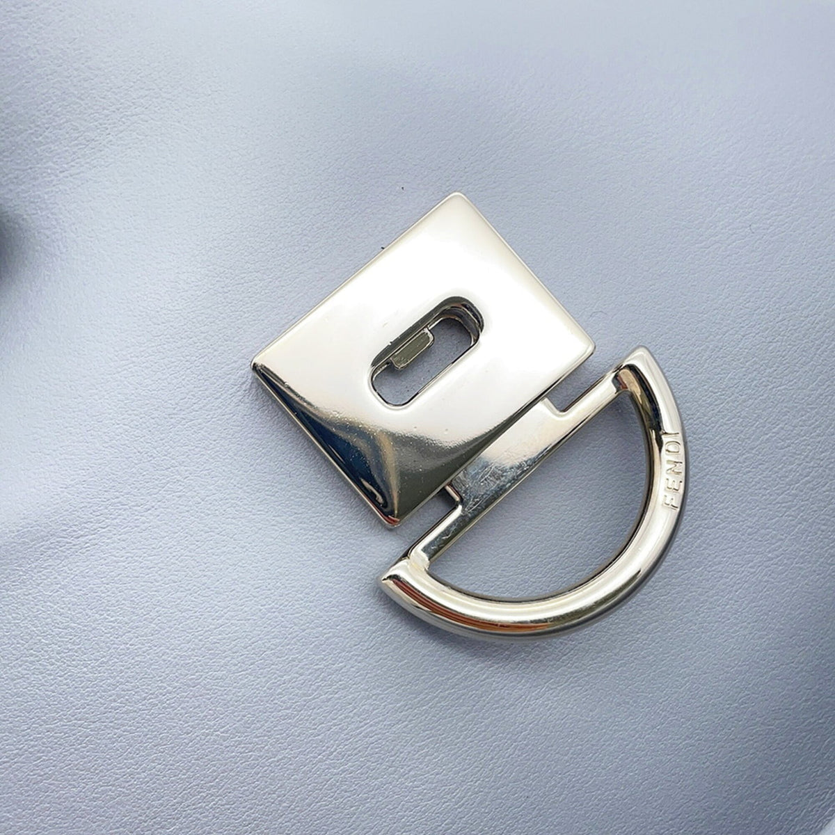 Fendi Blue Gray Leather Handbag Shoulder Bag (Pre-Owned)