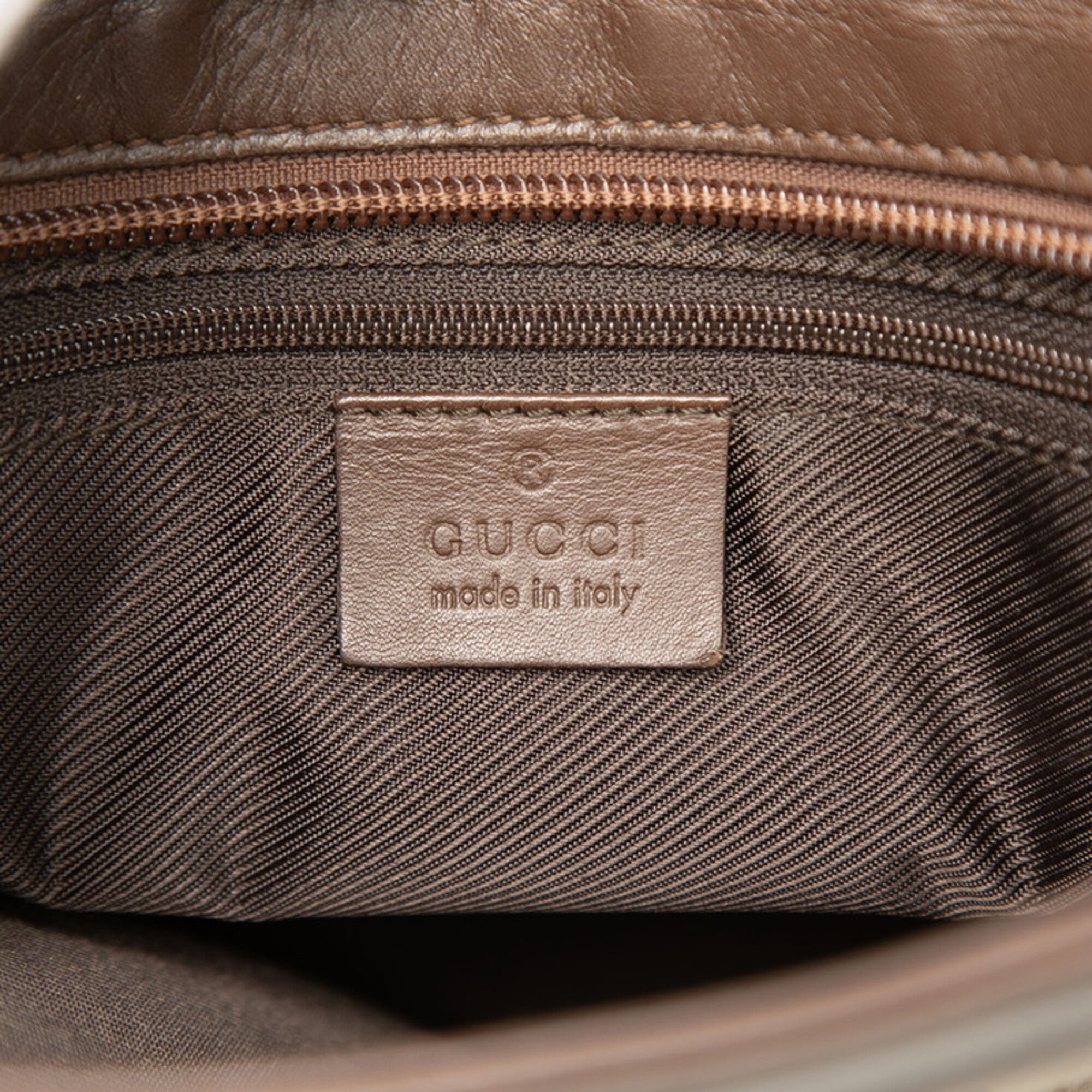 Gucci Beige Brown Canvas Leather Handbag Tote Bag (Pre-Owned)