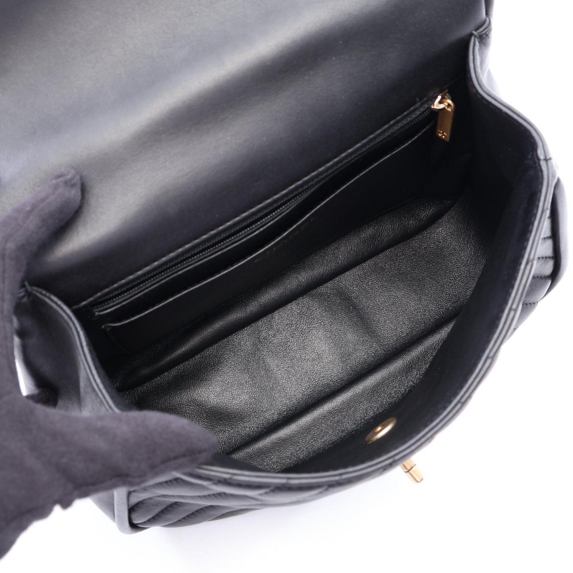 Chanel Black Leather Handbag Shoulder Bag (Pre-Owned)