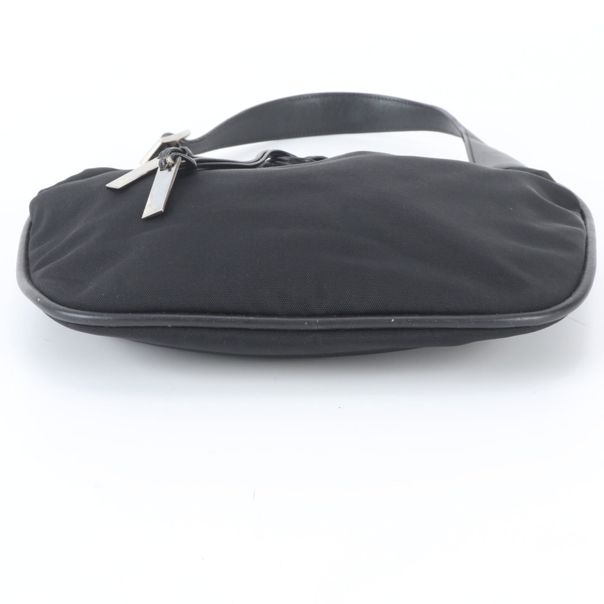 Gucci Black Leather Nylon Handbag Shoulder Bag (Pre-Owned)