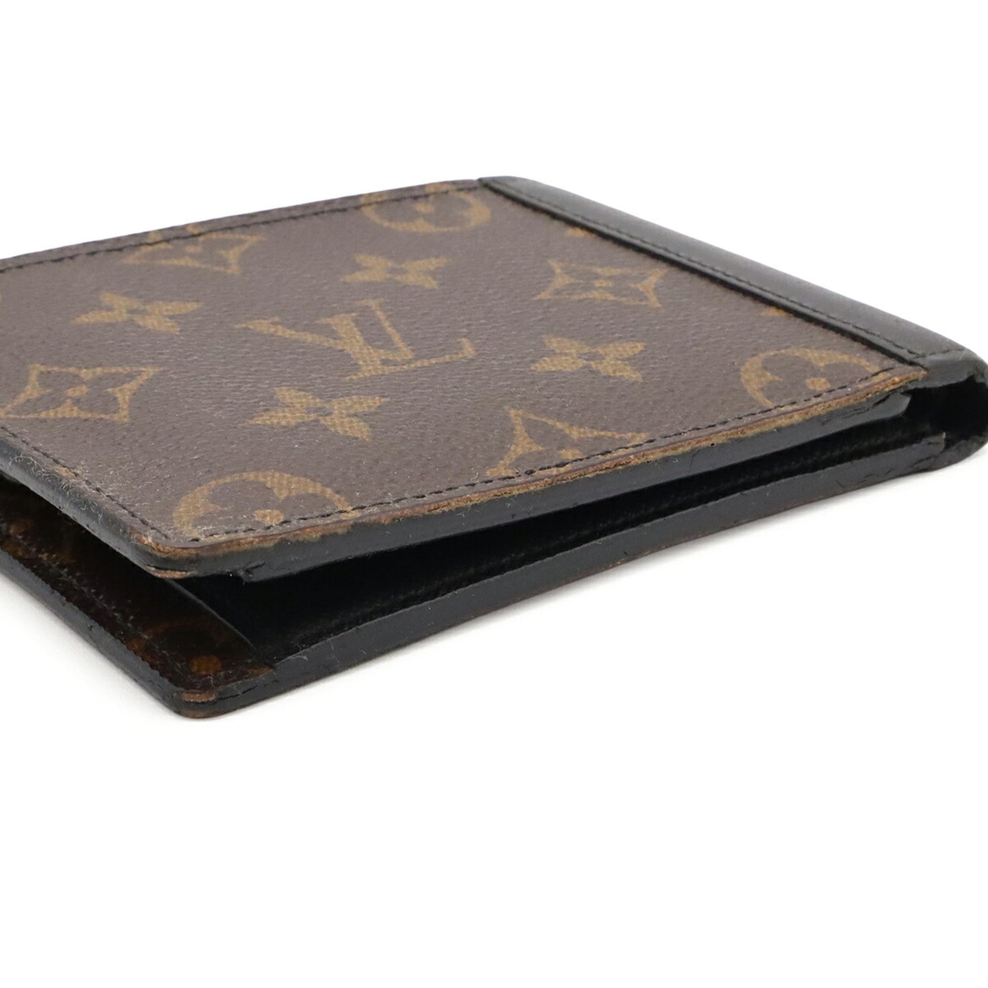 Louis Vuitton Black Brown Galle Monogram Canvas Wallet (Bi-Fold) (Pre-Owned)