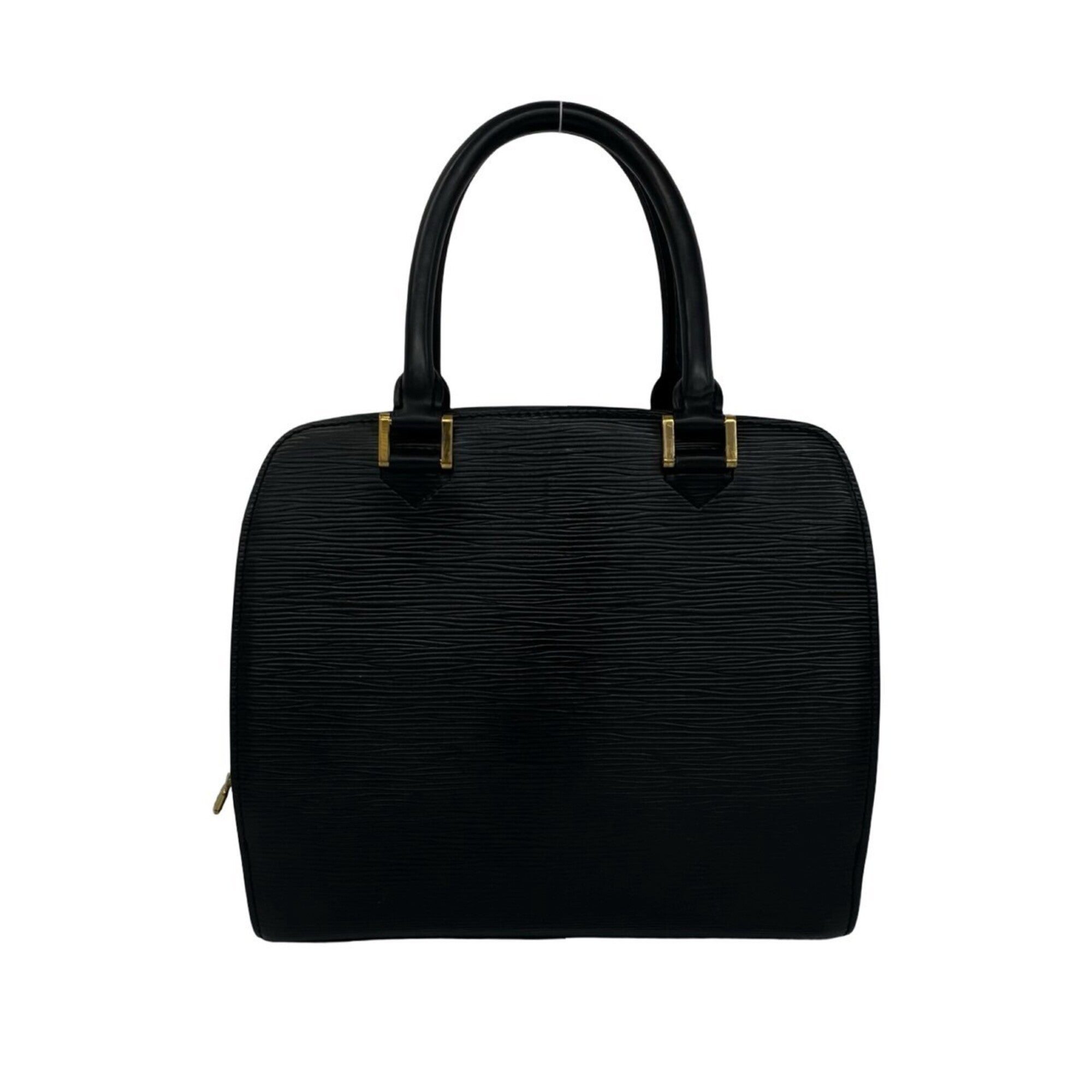 Louis Vuitton Black Leather Handbag Tote Bag (Pre-Owned)