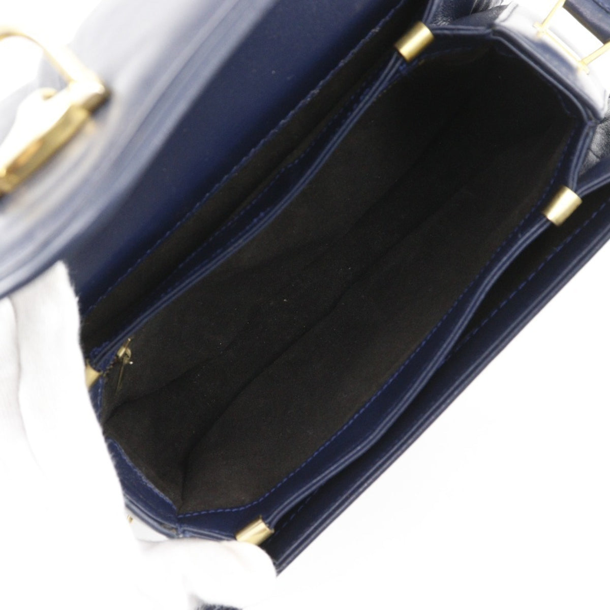 Gucci Navy Leather Shoulder Bag (Pre-Owned)