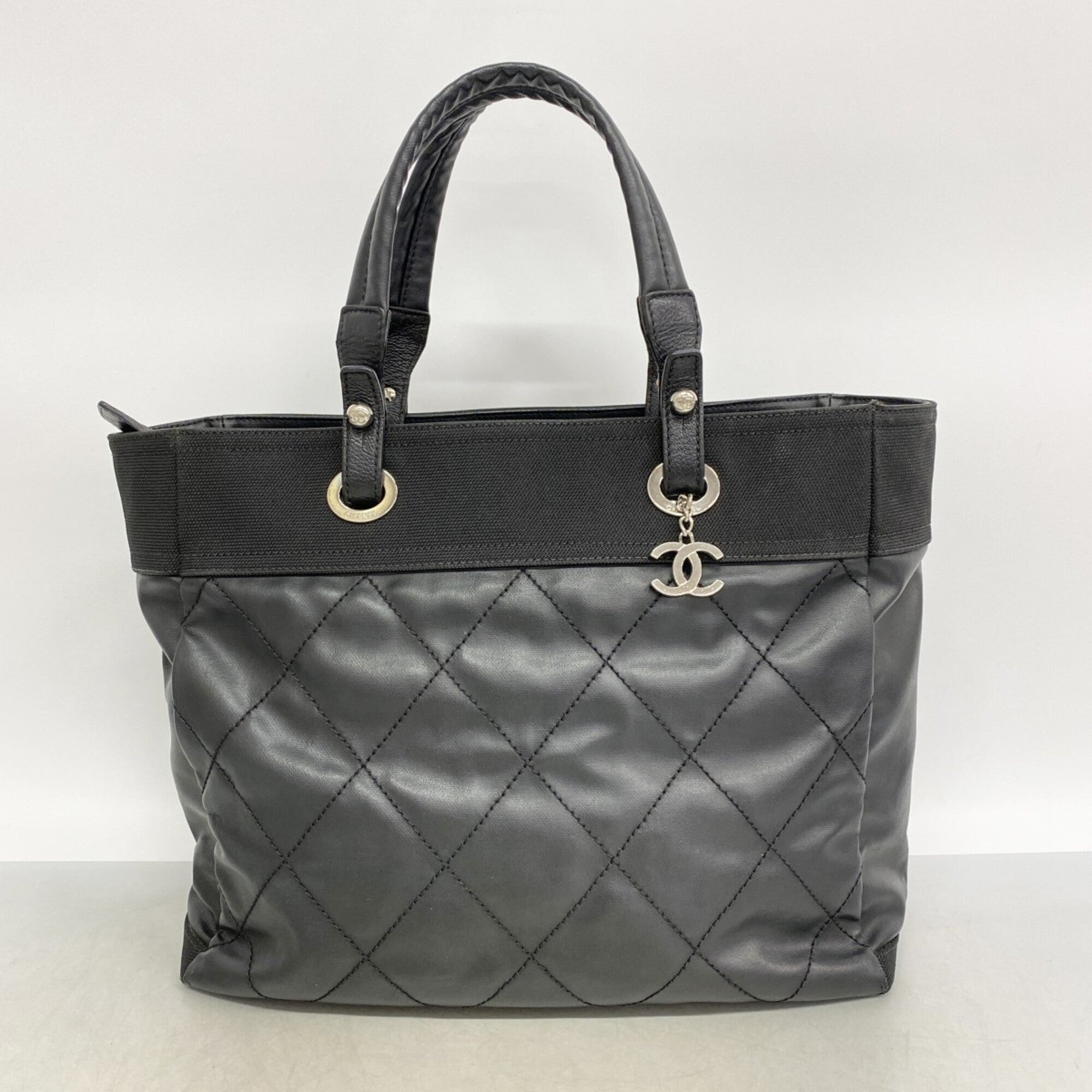 Chanel Black Canvas Tote Bag (Pre-Owned)