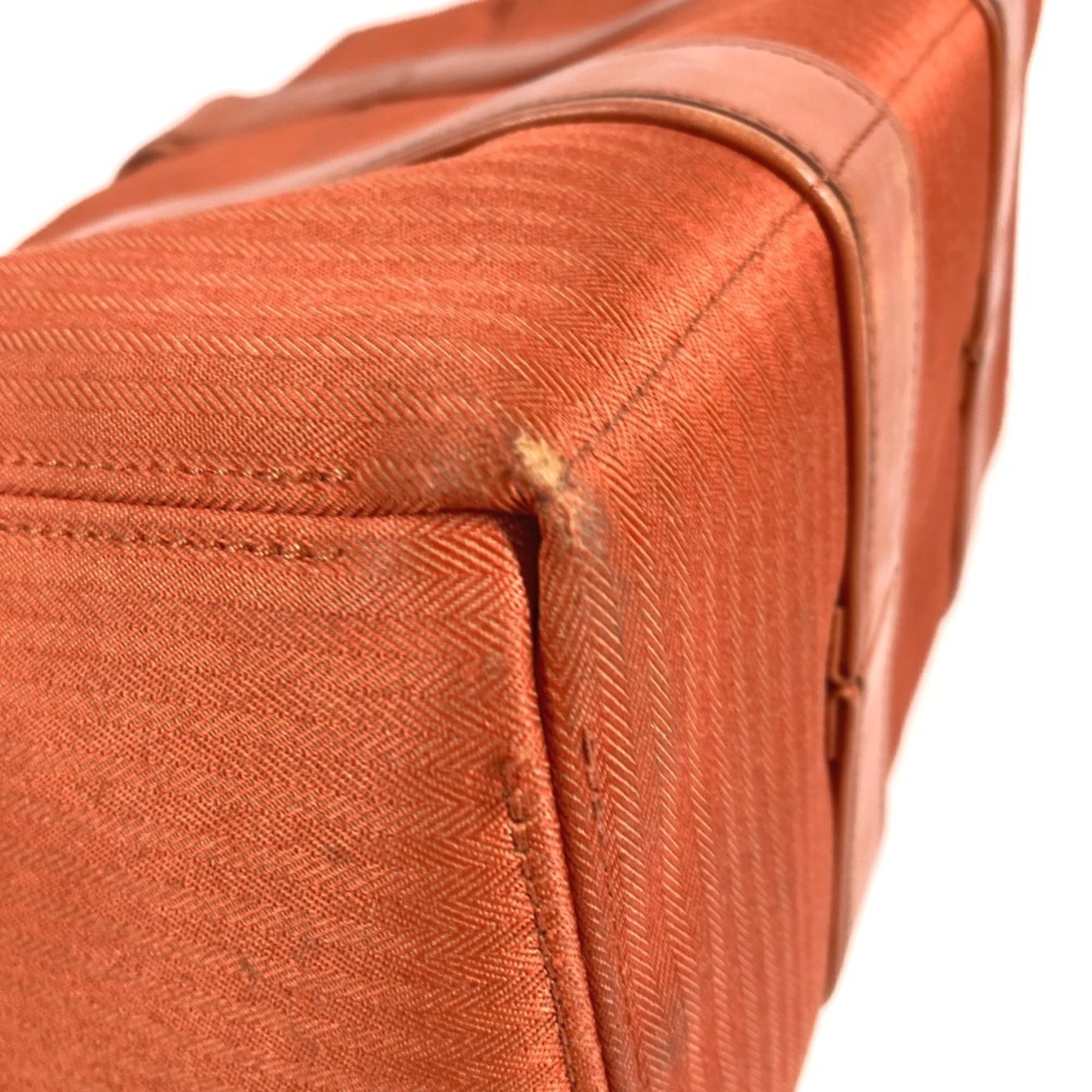 Hermes Orange Cotton Handbag Tote Bag (Pre-Owned)