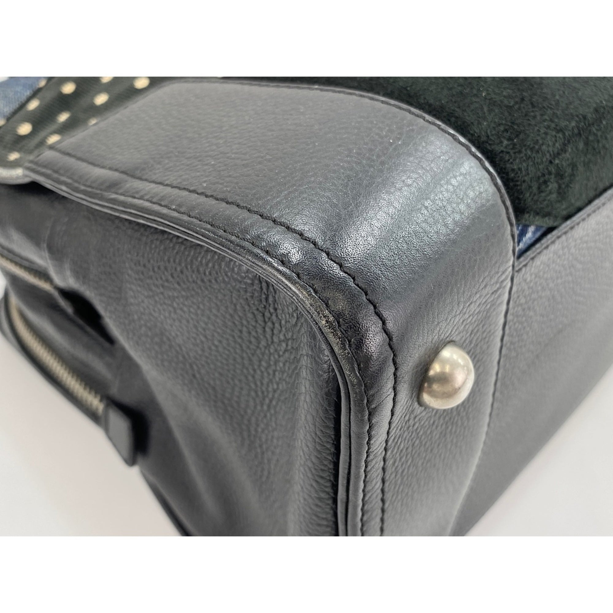 Loewe Navy Boston Bag Handbag (Pre-Owned)