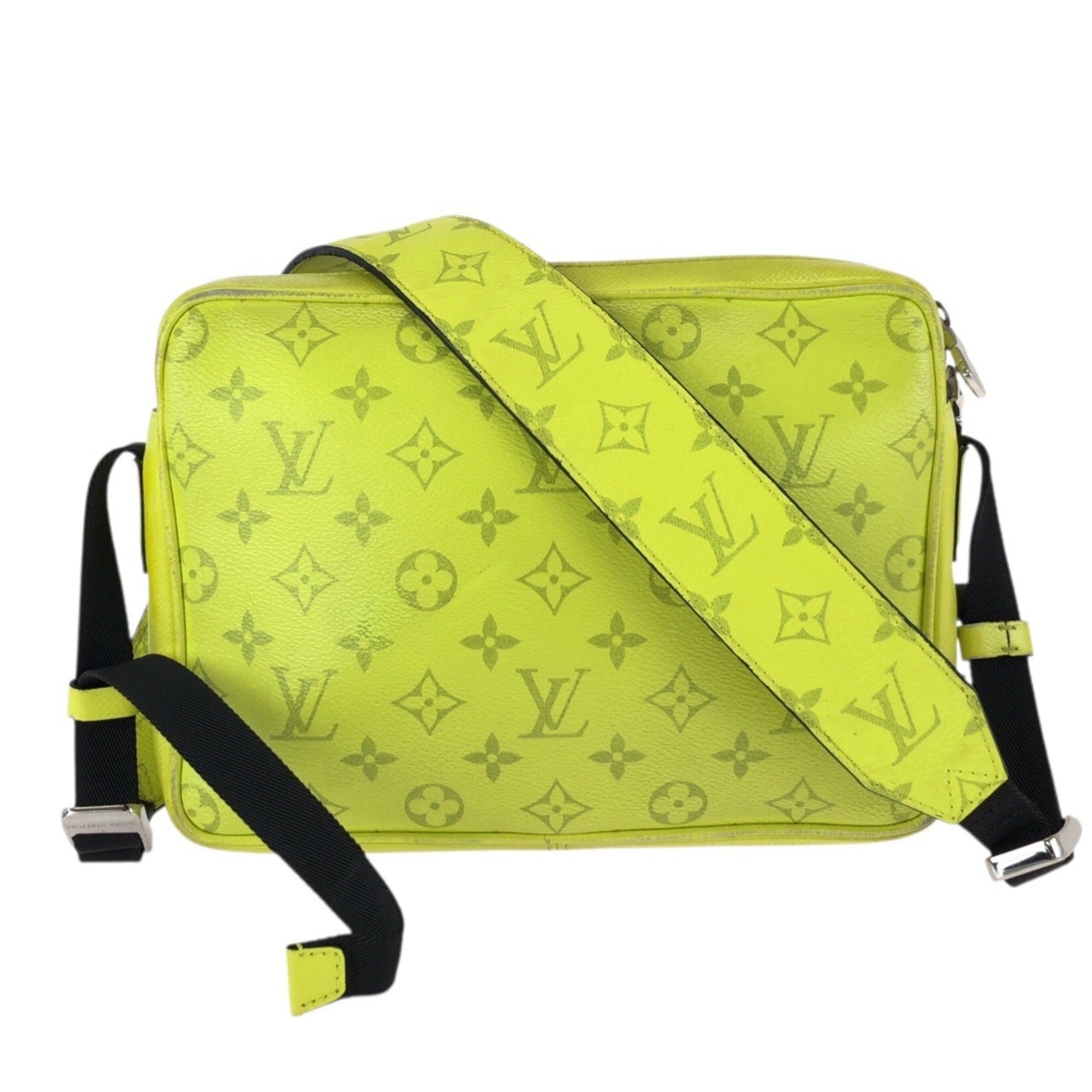 Louis Vuitton Black Yellow Pvc Messenger Bag Shoulder Bag (Pre-Owned)