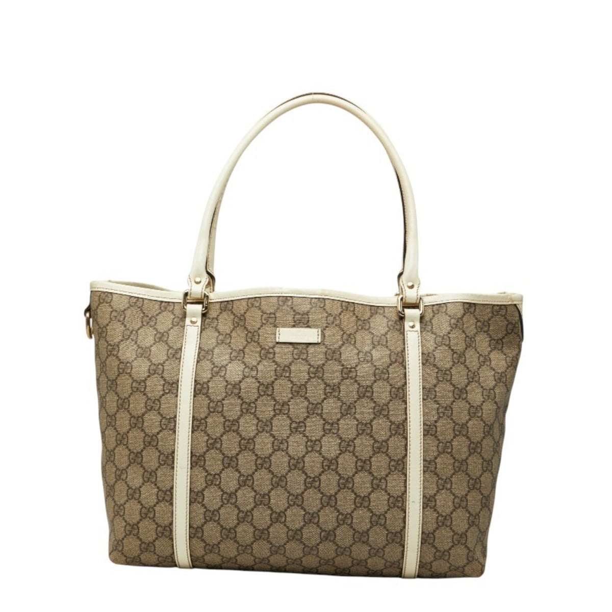 Gucci Beige White Pvc Patent Leather Tote Bag (Pre-Owned)