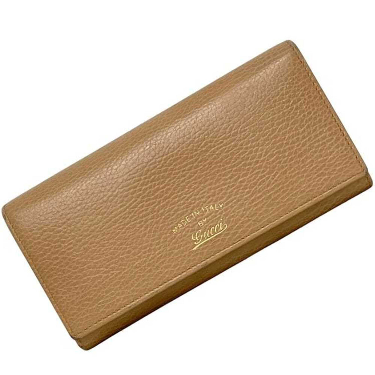 Gucci Beige Leather Long Wallet (Bi-Fold) (Pre-Owned)