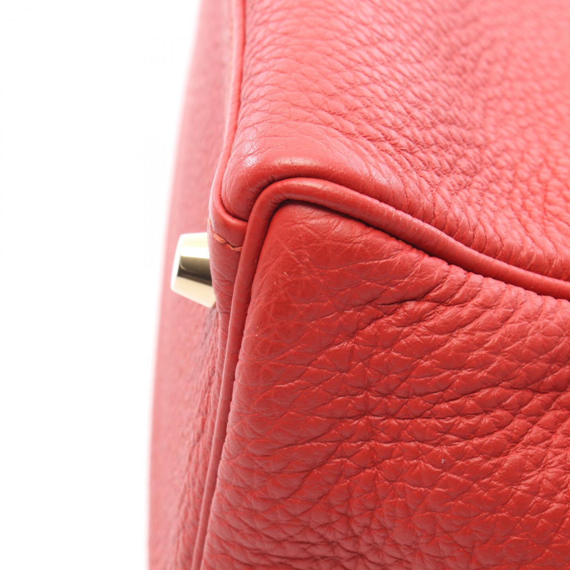 Hermes Red Color Togo Leather Handbag (Pre-Owned)