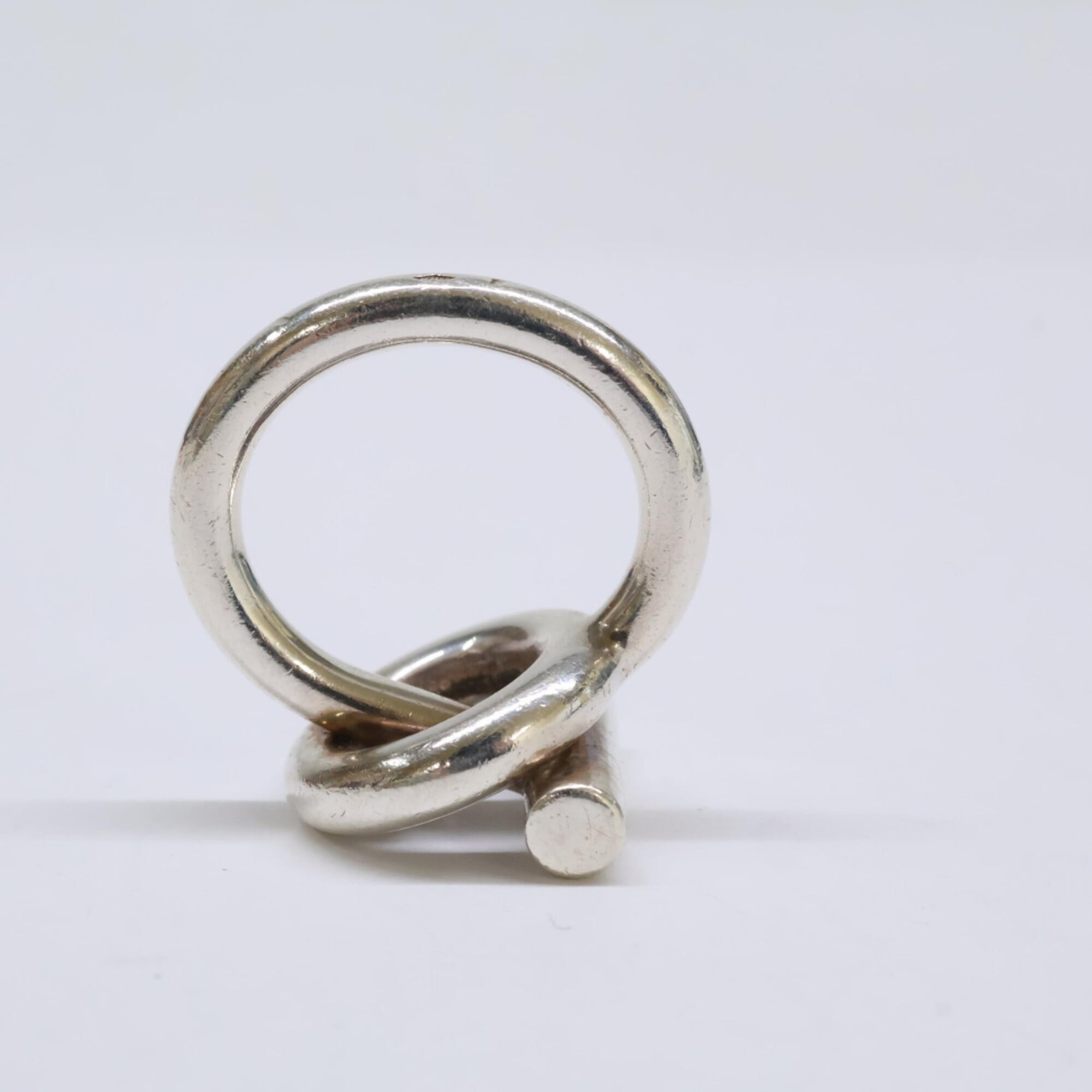 Hermes Silver Silver 925 Band Ring (Pre-Owned)