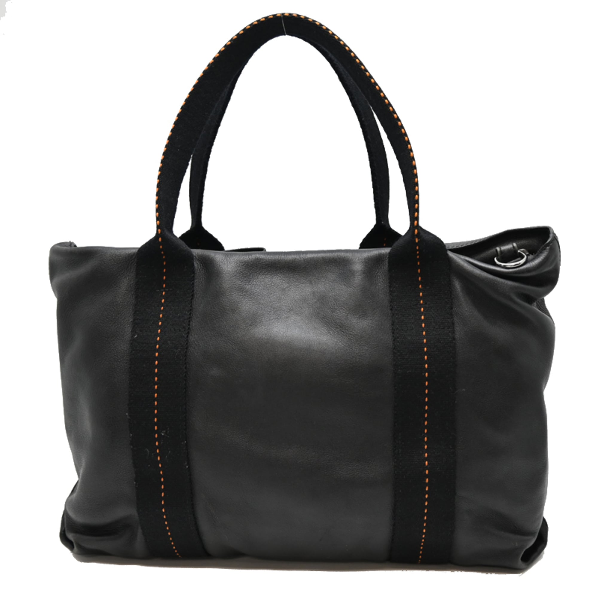 Hermes Black Veau Derma Handbag (Pre-Owned)